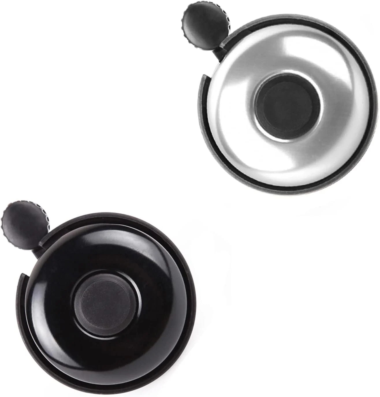 زنگ دوچرخه آلومینیومی، لوازم جانبی دوچرخه با صدای بلند برای بزرگسالان، کودکان، دختران و پسران (مشکی + نقره ای)