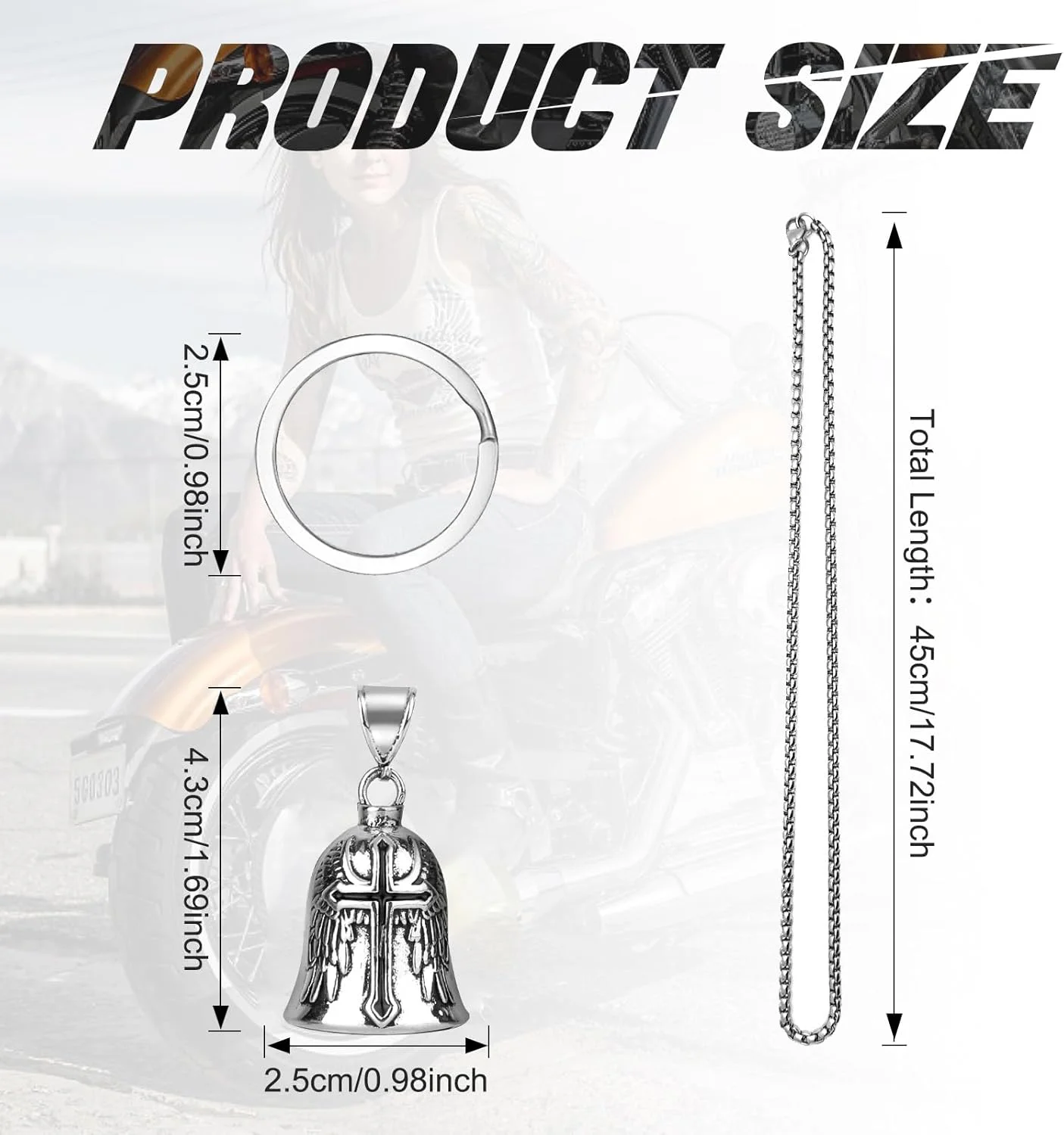 زنگ دوچرخه سواری قابل حمل، مجموعه زنگ محافظ دوچرخه سواری، زنگ خوش شانسی موتور سیکلت آلیاژ فلزی با زنجیر، زنگ محافظ موتور سیکلت بادوام برای فضای باز، لوازم جانبی موتور سیکلت هدیه برای مرد زنگ دوچرخه سواری قابل حمل، مجموعه زنگ محافظ دوچرخه سواری، زنگ خوش شانسی موتور سیکلت آلیاژ فلزی با زنجیر، زنگ محافظ موتور سیکلت بادوام برای فضای باز، لوازم جانبی موتور سیکلت هدیه برای مرد