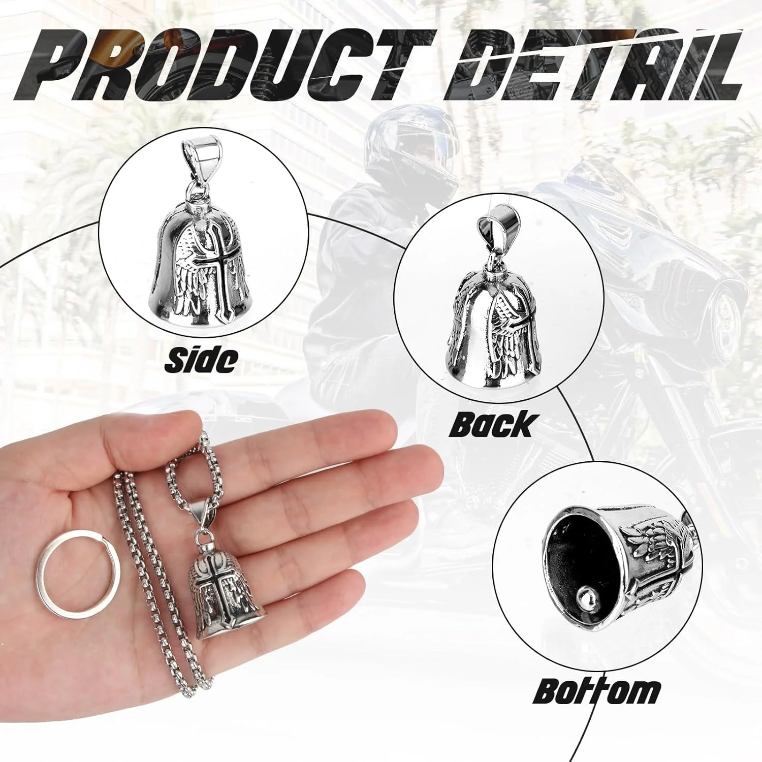 زنگ دوچرخه سواری قابل حمل، مجموعه زنگ محافظ دوچرخه سواری، زنگ خوش شانسی موتور سیکلت آلیاژ فلزی با زنجیر، زنگ محافظ موتور سیکلت بادوام برای فضای باز، لوازم جانبی موتور سیکلت هدیه برای مرد زنگ دوچرخه سواری قابل حمل، مجموعه زنگ محافظ دوچرخه سواری، زنگ خوش شانسی موتور سیکلت آلیاژ فلزی با زنجیر، زنگ محافظ موتور سیکلت بادوام برای فضای باز، لوازم جانبی موتور سیکلت هدیه برای مرد