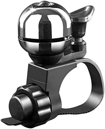 زنگ فرمان برای دوچرخه، سه چرخه | زنگ بوق بلند استیل ضد زنگ | لوازم جانبی سبک و قابل حمل | زنگ مشکی با گیره قابل تنظیم