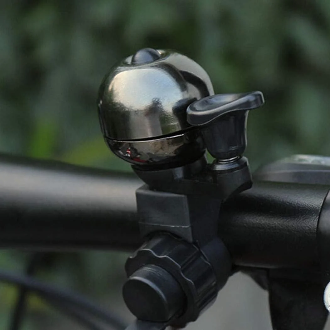 زنگ فرمان برای دوچرخه، سه چرخه | زنگ بوق بلند استیل ضد زنگ | لوازم جانبی سبک و قابل حمل | زنگ مشکی با گیره قابل تنظیم