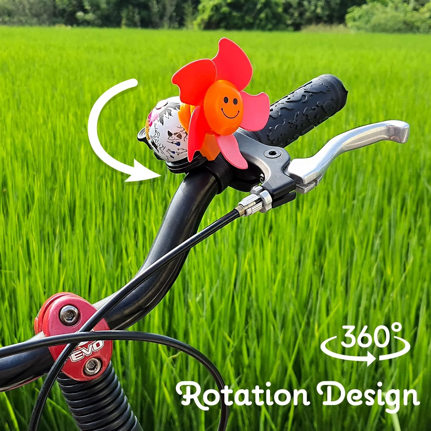 زنگ دوچرخه آسیاب بادی طرح گل آفتابگردان ONIPAX مناسب دوچرخه کوهستان/جاده/اسکوتر زنگ دوچرخه آسیاب بادی طرح گل آفتابگردان ONIPAX مناسب دوچرخه کوهستان/جاده/اسکوتر