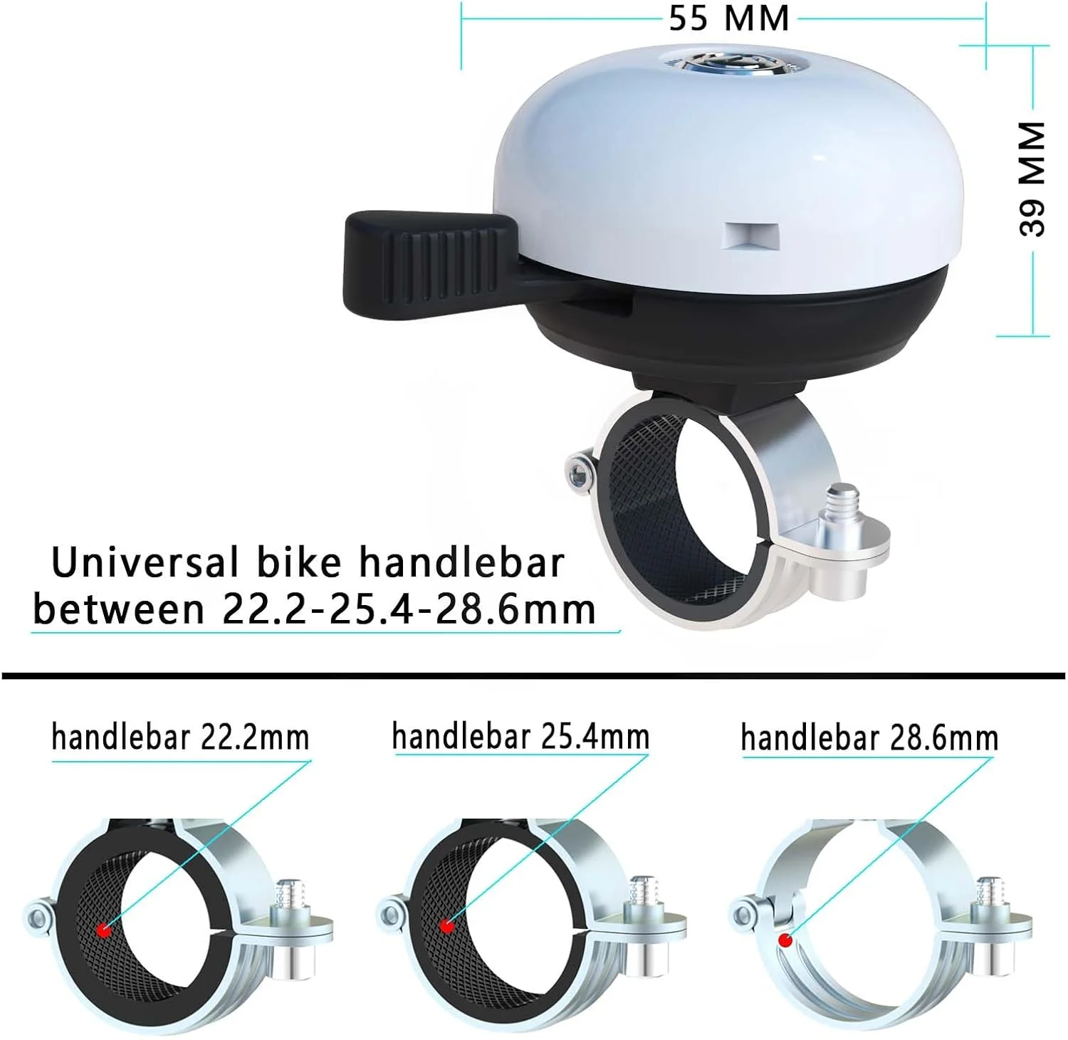 زنگ دوچرخه ضد سرقت مناسب برای مخفی کردن ردیاب اپل | زنگ دوچرخه کلاسیک | صدای واضح و رسا | لوازم جانبی دوچرخه برای فرمان های 0.87-1.12 اینچ | شامل ردیاب اپل نمی شود