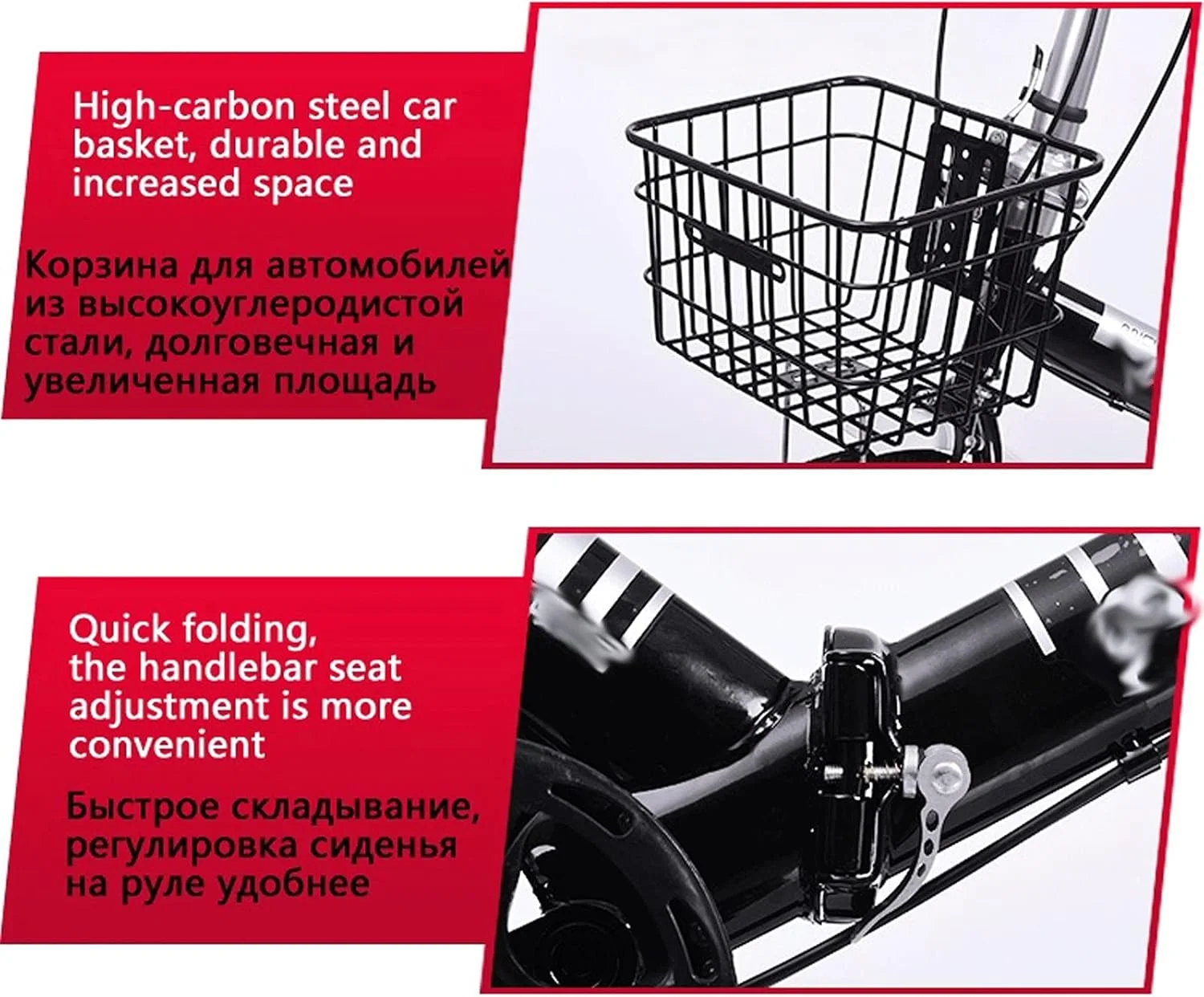 دوچرخه تاشو 20 اینچی 6 سرعته راحت زنانه بزرگسال فوق سبک با سرعت متغیر قابل حمل سبک وزن مردانه بزرگسال (Hortel)