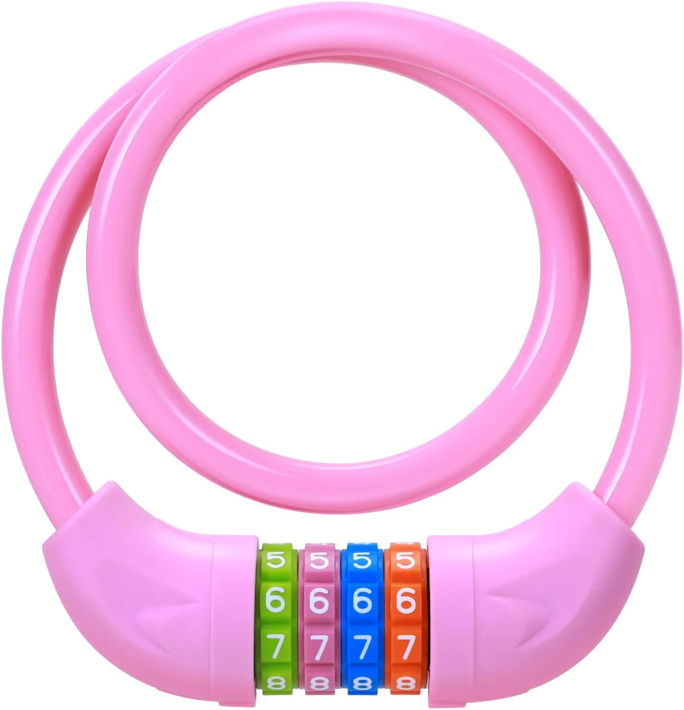 قفل دوچرخه اسپرت نیر: قفل کابلی دوچرخه کودکان با ترکیب 4 رقمی قابل تنظیم مجدد، ضد سرقت و رنگارنگ، مناسب برای دوچرخه، کوهستان و اسکوتر - صورتی