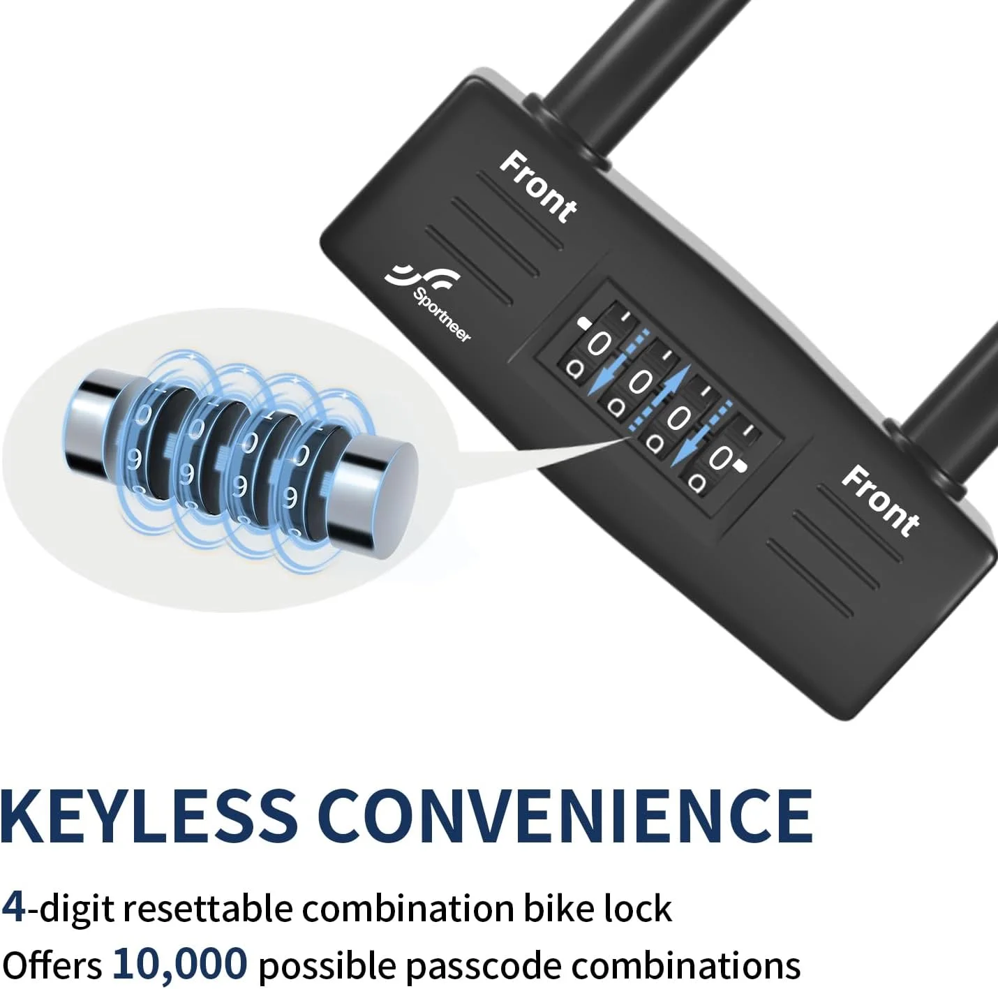 قفل U دوچرخه Sportneer با رمز: مجموعه قفل های دوچرخه سنگین با کابل فولادی امنیتی 1.5 متری، قفل U بدون کلید برای دوچرخه های جاده ای، کوهستانی، اسکوتر و دروازه ضد سرقت قفل U دوچرخه Sportneer با رمز: مجموعه قفل های دوچرخه سنگین با کابل فولادی امنیتی 1.5 متری، قفل U بدون کلید برای دوچرخه های جاده ای، کوهستانی، اسکوتر و دروازه ضد سرقت