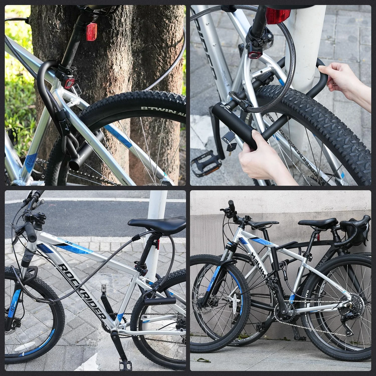 قفل دوچرخه Sportneer: قفل U شکل سنگین دوچرخه با کابل فولادی امنیتی 6 فوتی - قفل U شکل 18 میلی متری دوچرخه با کلید و براکت نصب محکم برای دوچرخه های جاده و کوهستان