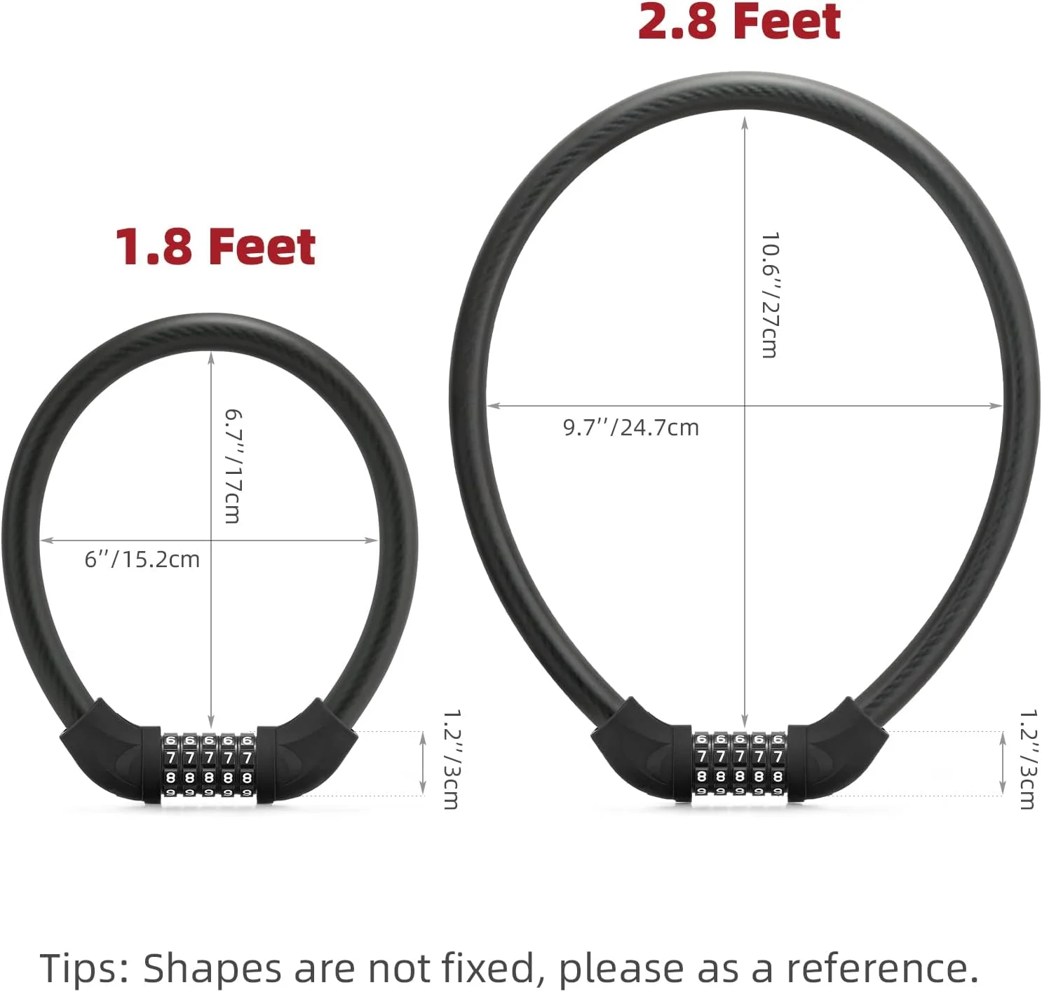 قفل کابلی 5 رقمی دوچرخه ROCKBROS، قفل سبک وزن دوچرخه، قفل ترکیبی قابل حمل برای دوچرخه، 22 اینچ، مشکی قفل کابلی 5 رقمی دوچرخه ROCKBROS، قفل سبک وزن دوچرخه، قفل ترکیبی قابل حمل برای دوچرخه، 22 اینچ، مشکی