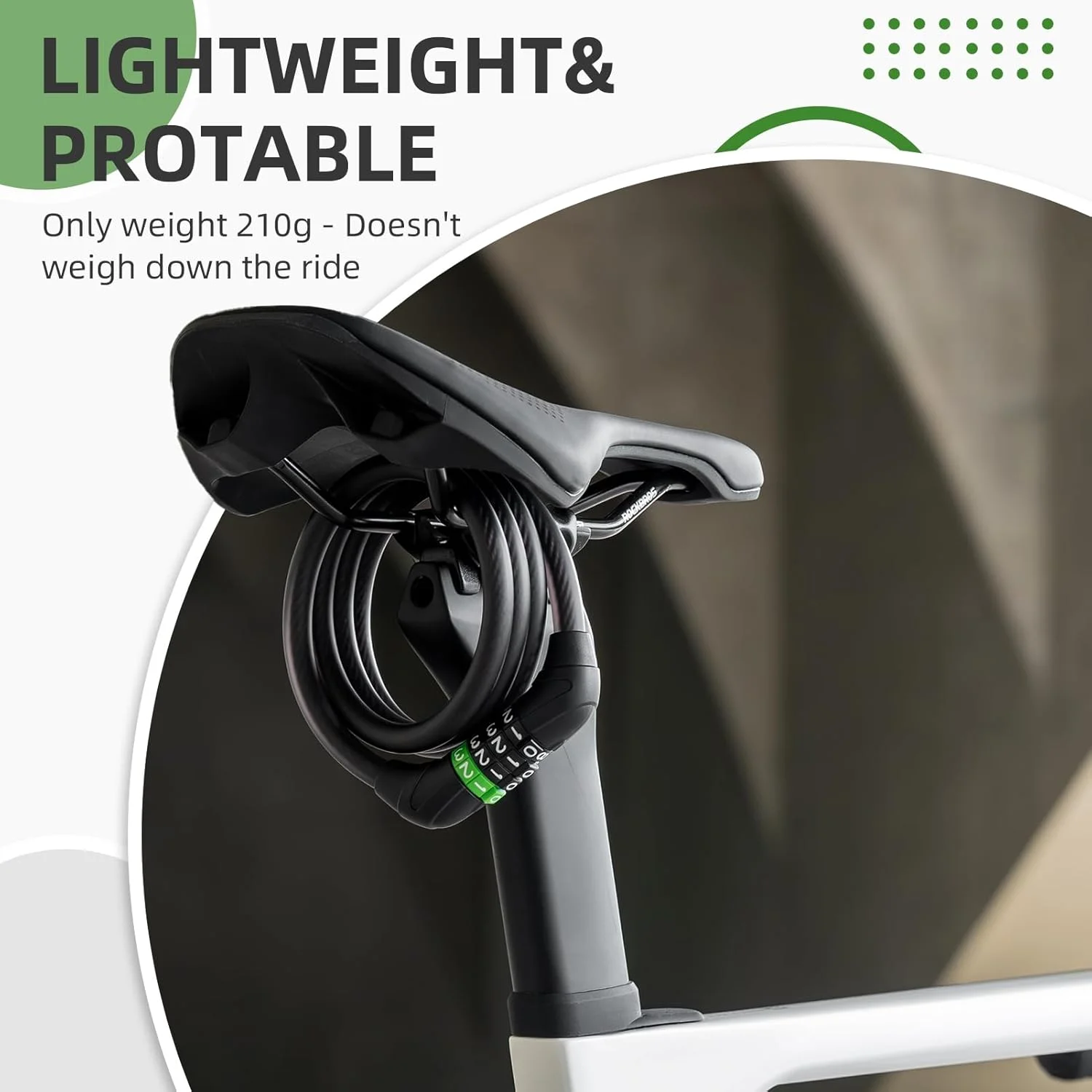 قفل کابلی دوچرخه ROCKBROS، قفل ترکیبی قابل تنظیم مجدد دوچرخه، قفل ضخیم ضد سرقت 9.33 میلیمتری، قفل سبک وزن دوچرخه برای موتورسیکلت/اسکوتر/در، 115 سانتیمتر قفل کابلی دوچرخه ROCKBROS، قفل ترکیبی قابل تنظیم مجدد دوچرخه، قفل ضخیم ضد سرقت 9.33 میلیمتری، قفل سبک وزن دوچرخه برای موتورسیکلت/اسکوتر/در، 115 سانتیمتر