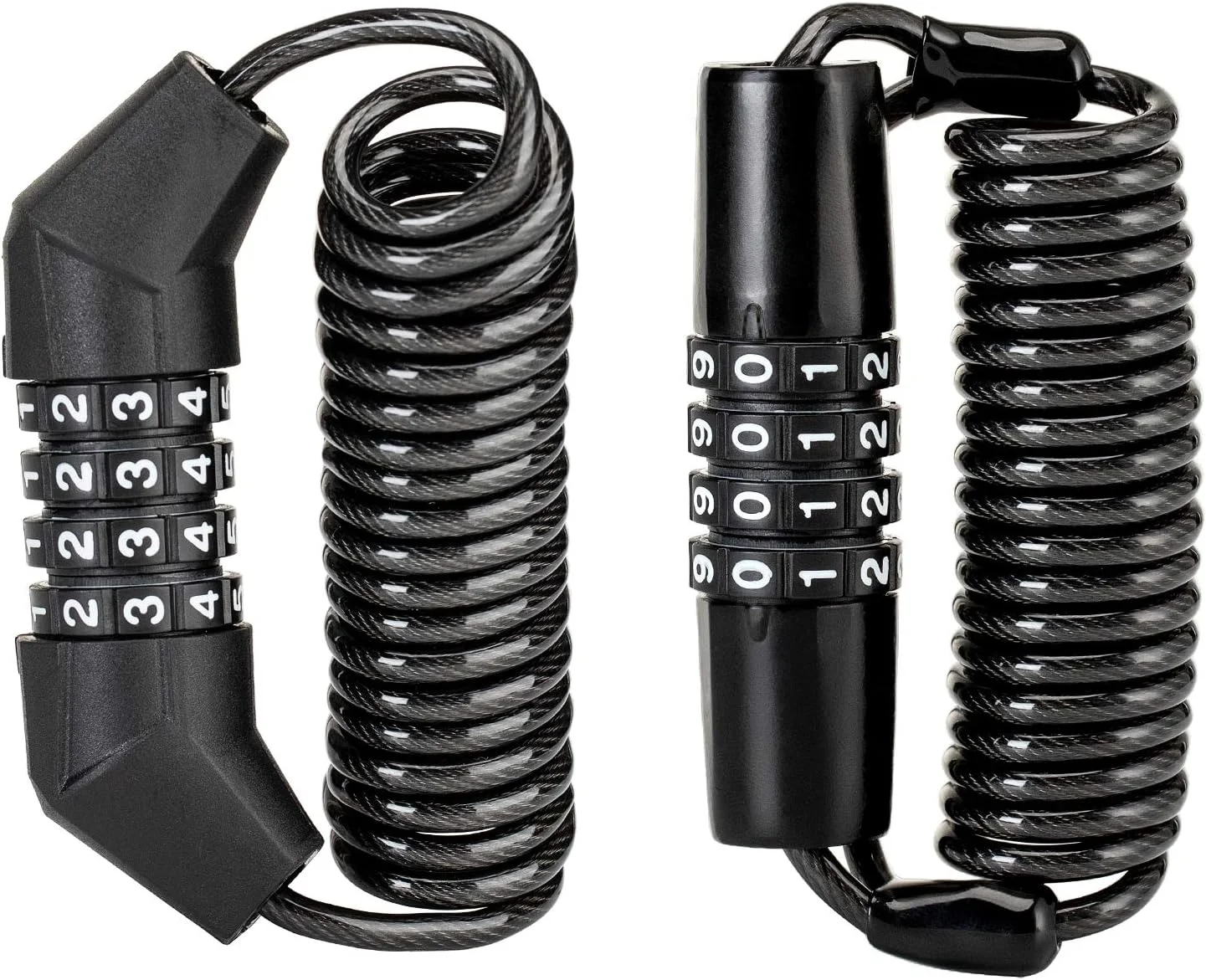 قفل کلاه کاسکت موتور سیکلت ROCKBROS، قفل کلاه دوچرخه، قفل کابلی کوچک 4 رقمی، قفل چمدان جمع شونده، قفل کالسکه، مشکی، 2 عدد