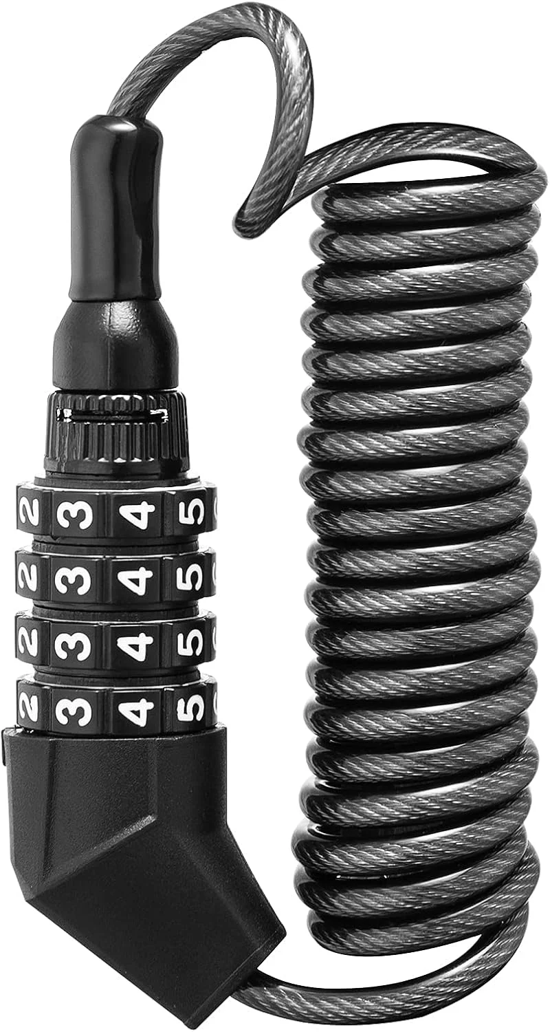 قفل کلاه کاسکت موتورسیکلت TERRIFI، قفل کابلی دوچرخه، قفل سبک وزن دوچرخه، قفل ترکیبی کوچک دوچرخه، قفل چرخ دوچرخه قابل تنظیم مجدد برای کالسکه، چمدان