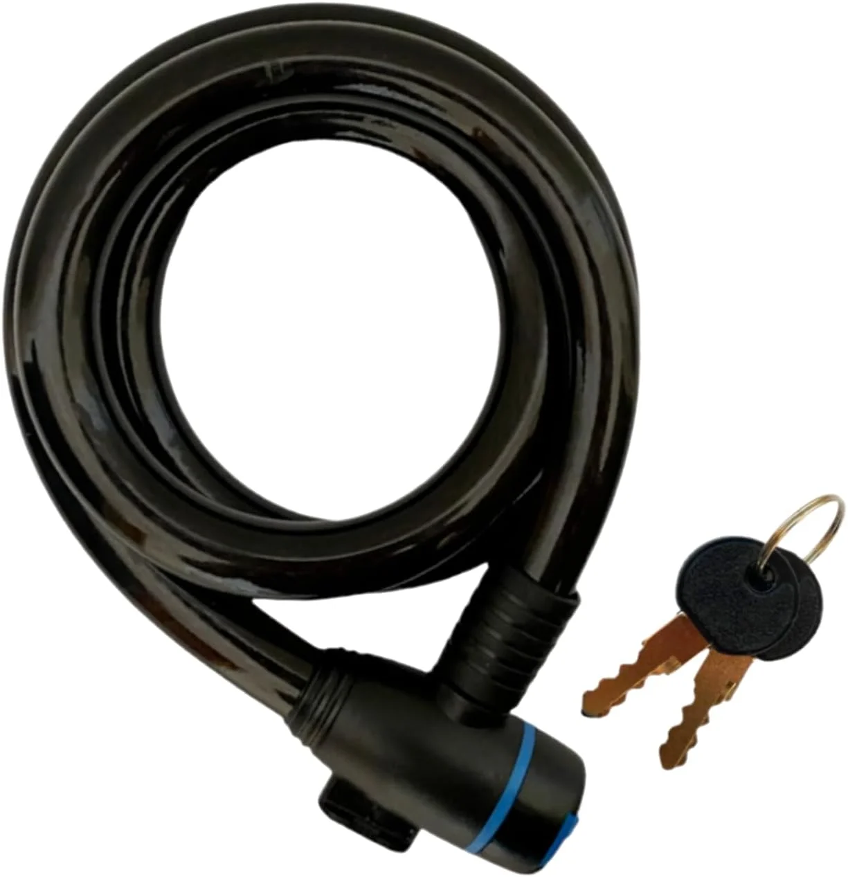 قفل کابلی دوچرخه رالی با کلید، قفل امنیتی بافته شده فولادی، توصیه شده برای اسکوتر، دوچرخه، موتور سیکلت (مشکی)
