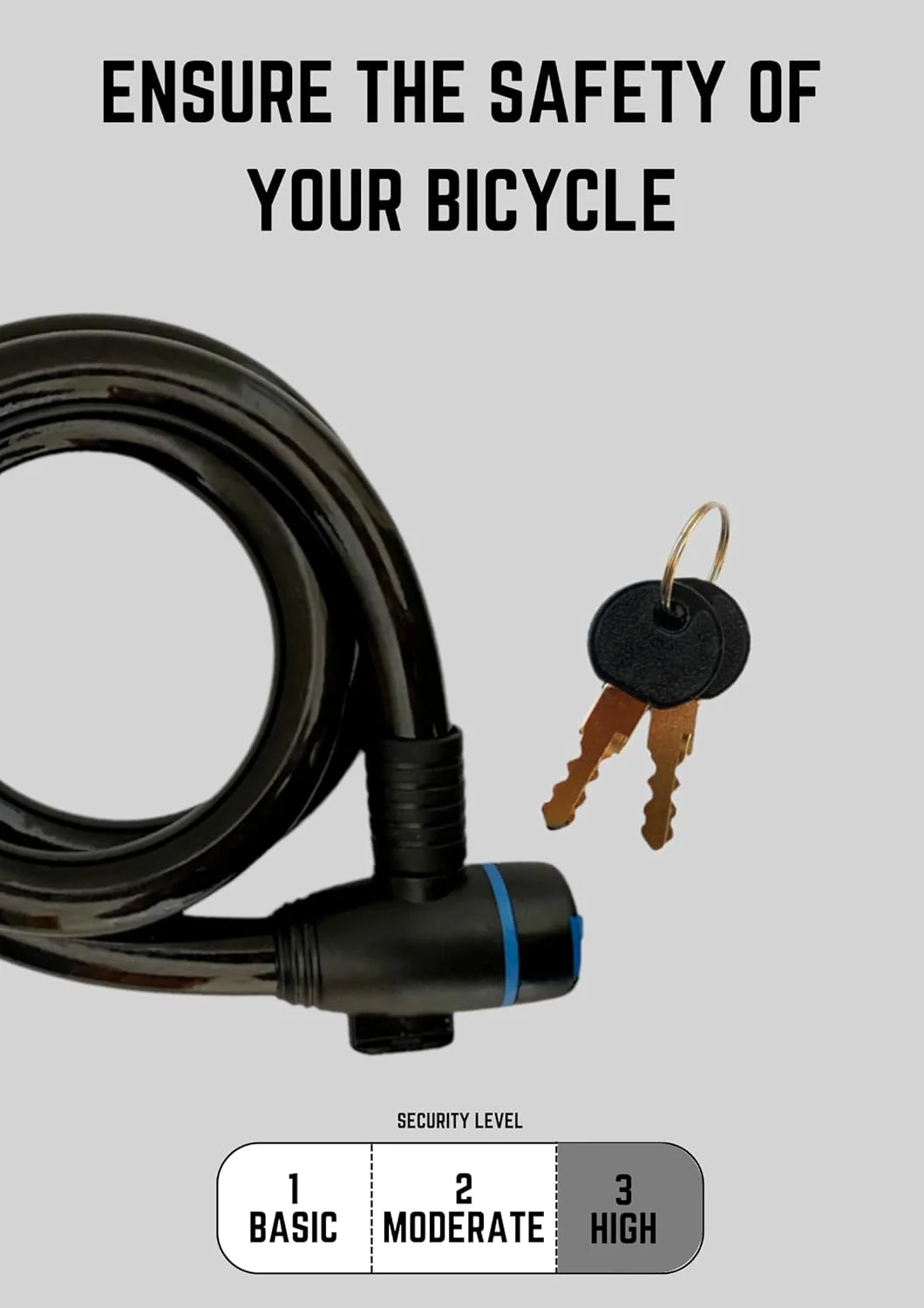 قفل کابلی دوچرخه رالی با کلید، قفل امنیتی بافته شده فولادی، توصیه شده برای اسکوتر، دوچرخه، موتور سیکلت (مشکی) قفل کابلی دوچرخه رالی با کلید، قفل امنیتی بافته شده فولادی، توصیه شده برای اسکوتر، دوچرخه، موتور سیکلت (مشکی)