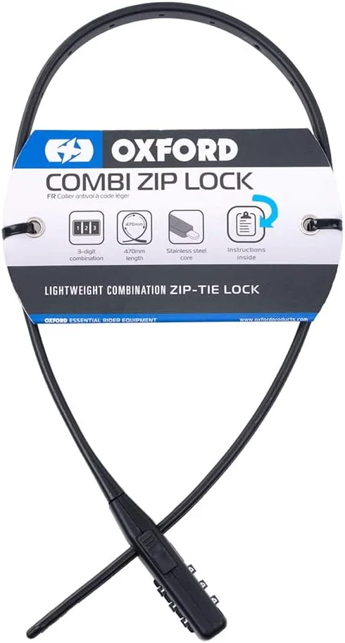 قفل دوچرخه آکسفورد مدل Combi Zip، مشکی قفل دوچرخه آکسفورد مدل Combi Zip، مشکی
