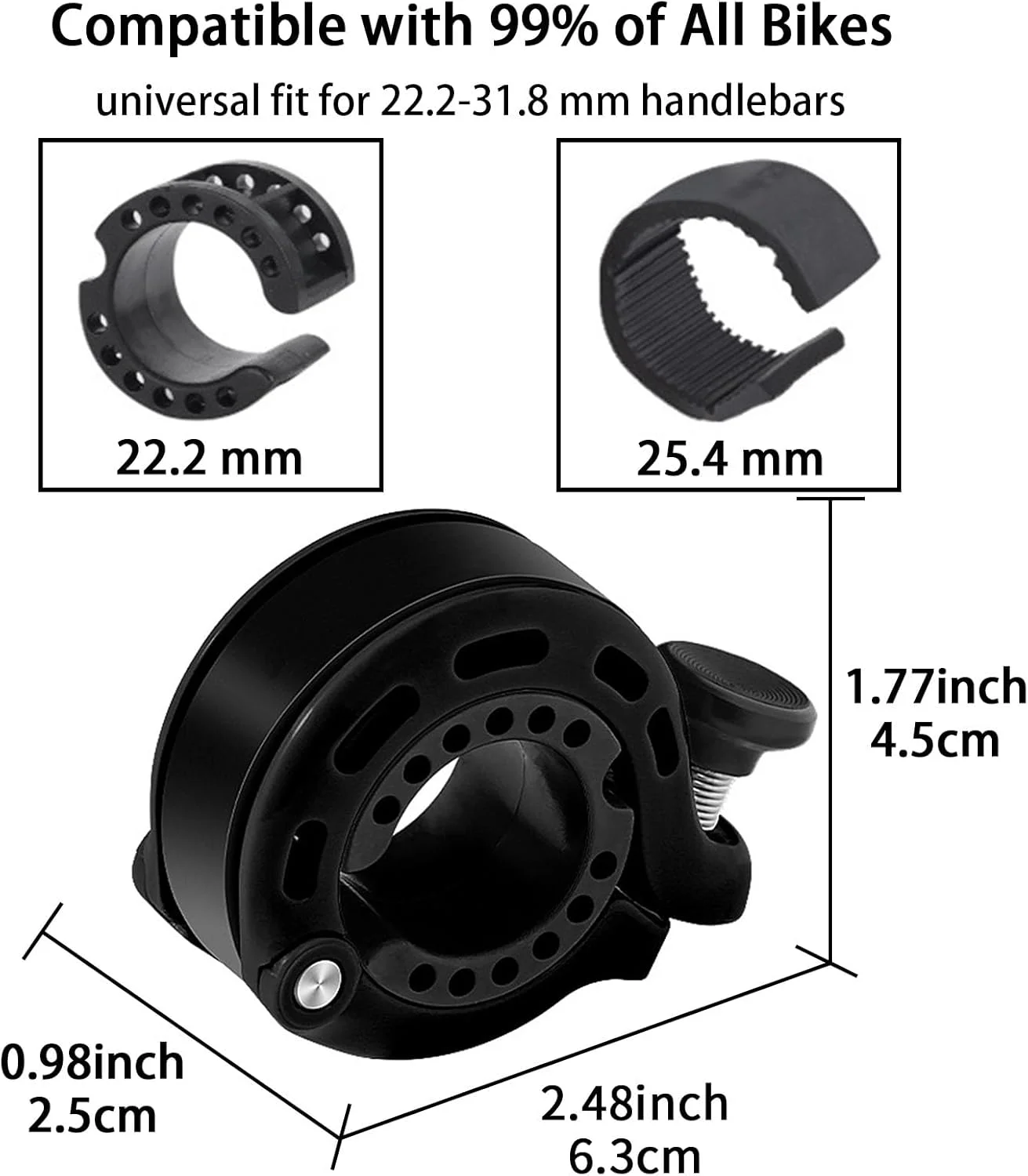 زنگ دوچرخه، زنگ دوچرخه آلیاژ آلومینیومی برای بزرگسالان حداکثر 110 DB مناسب برای فرمان 22.2-31.8 میلی متر، زنگ دوچرخه ضد آب و ضد زنگ با صدای بلند و واضح برای دوچرخه های کوهستانی، جاده ای و اسکوتر زنگ دوچرخه، زنگ دوچرخه آلیاژ آلومینیومی برای بزرگسالان حداکثر 110 DB مناسب برای فرمان 22.2-31.8 میلی متر، زنگ دوچرخه ضد آب و ضد زنگ با صدای بلند و واضح برای دوچرخه های کوهستانی، جاده ای و اسکوتر