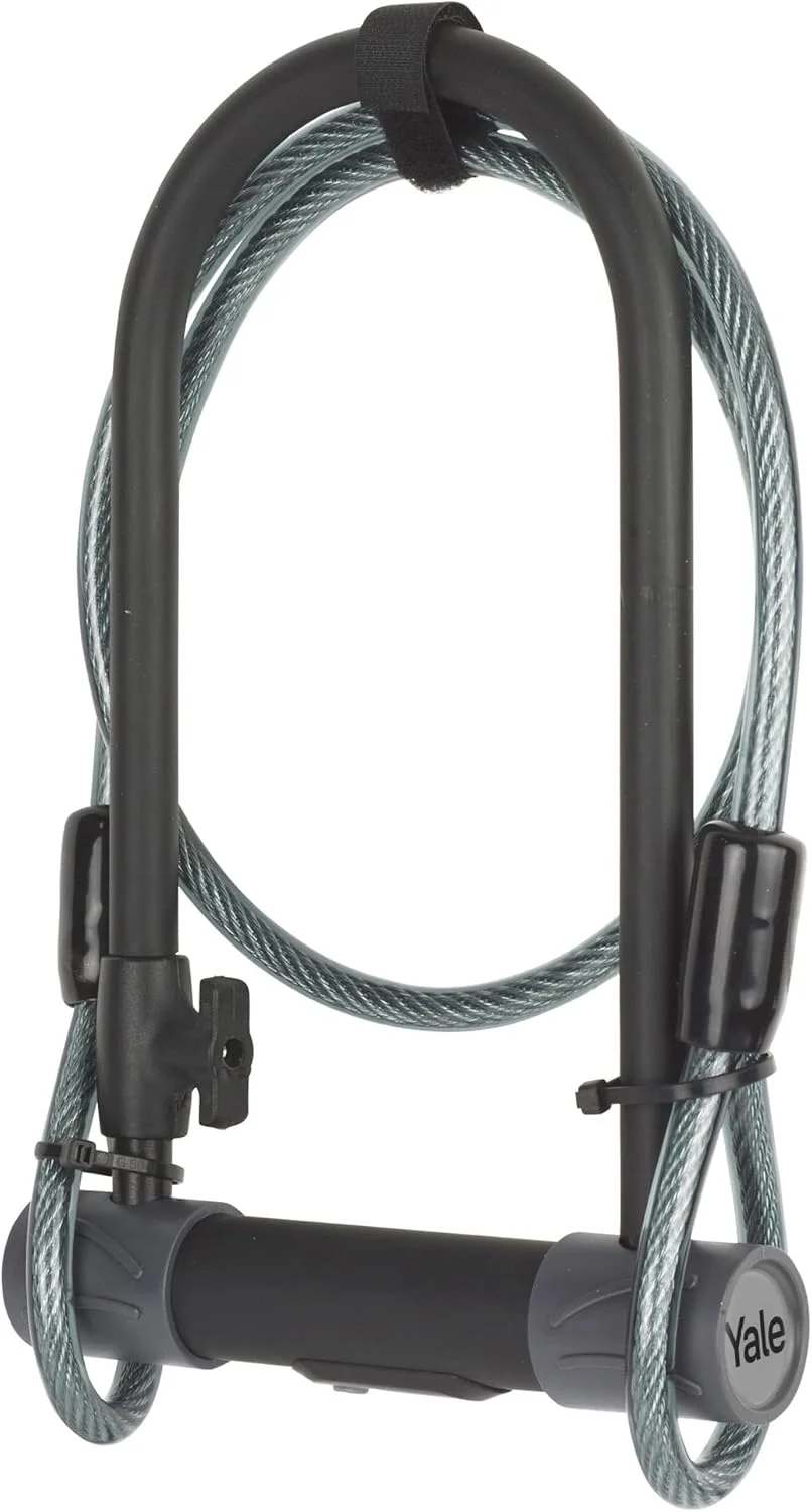 قفل U شکل ایمنی ییل با کابل ایمنی - YUL2C/13/230/1 - 230 میلی متر - میله فوق العاده سخت و میله متقاطع با مقاومت بالا - 4 کلید (1 عدد با چراغ) - شامل نگهدارنده دوچرخه قفل U شکل ایمنی ییل با کابل ایمنی - YUL2C/13/230/1 - 230 میلی متر - میله فوق العاده سخت و میله متقاطع با مقاومت بالا - 4 کلید (1 عدد با چراغ) - شامل نگهدارنده دوچرخه