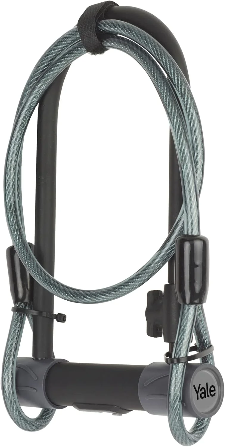 قفل U شکل ایمنی ییل با کابل ایمنی - YUL2C/13/230/1 - 230 میلی متر - میله فوق العاده سخت و میله متقاطع با مقاومت بالا - 4 کلید (1 عدد با چراغ) - شامل نگهدارنده دوچرخه قفل U شکل ایمنی ییل با کابل ایمنی - YUL2C/13/230/1 - 230 میلی متر - میله فوق العاده سخت و میله متقاطع با مقاومت بالا - 4 کلید (1 عدد با چراغ) - شامل نگهدارنده دوچرخه