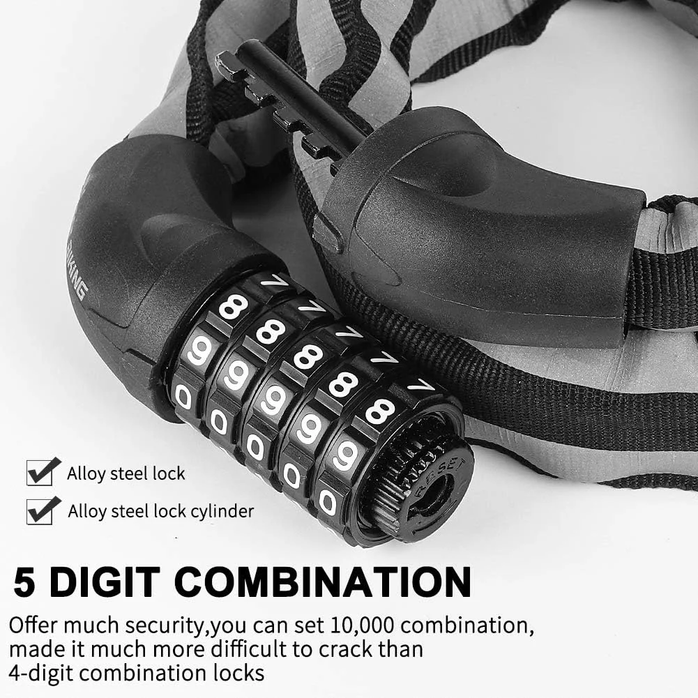 قفل زنجیری دوچرخه (مشکی) قفل زنجیری دوچرخه (مشکی)