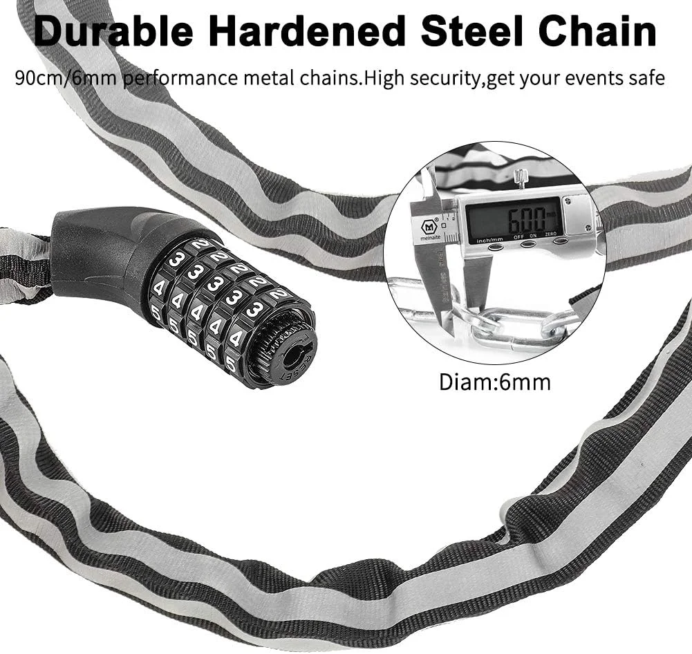 قفل زنجیری دوچرخه (مشکی) قفل زنجیری دوچرخه (مشکی)