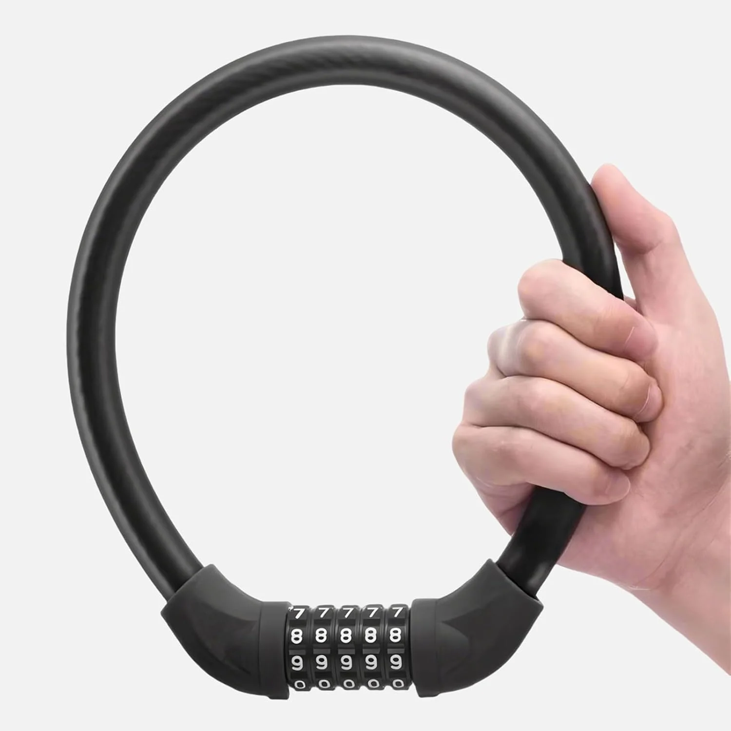 قفل دوچرخه، قفل U ضد سرقت سنگین دوچرخه مشکی، قفل U دوچرخه با رمز عبور ترکیبی 5 رقمی قابل تنظیم مجدد با امنیت بالا، قفل های ضخیم فولادی 17.4 میلی متری برای دوچرخه برقی، اسکوتر، موتور سیکلت