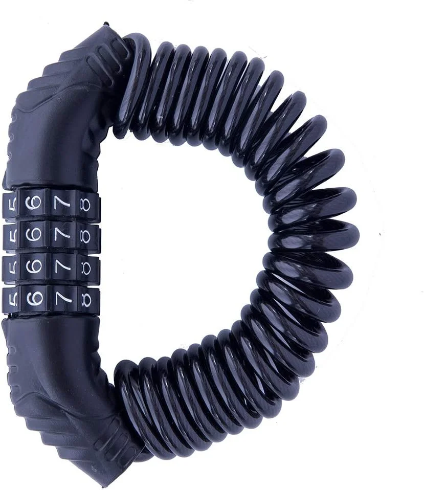 قفل کابلی دوچرخه UiiziC، قفل مسافرتی قابل حمل 1.5 متری، قفل مینی دوچرخه ضد سرقت امنیتی 4 رقمی جمع شونده ترکیبی کابلی قفل کلاه ایمنی برای کالسکه بچه، چمدان (بسته 1 عددی 4 رقمی جدید 1.5 متری)