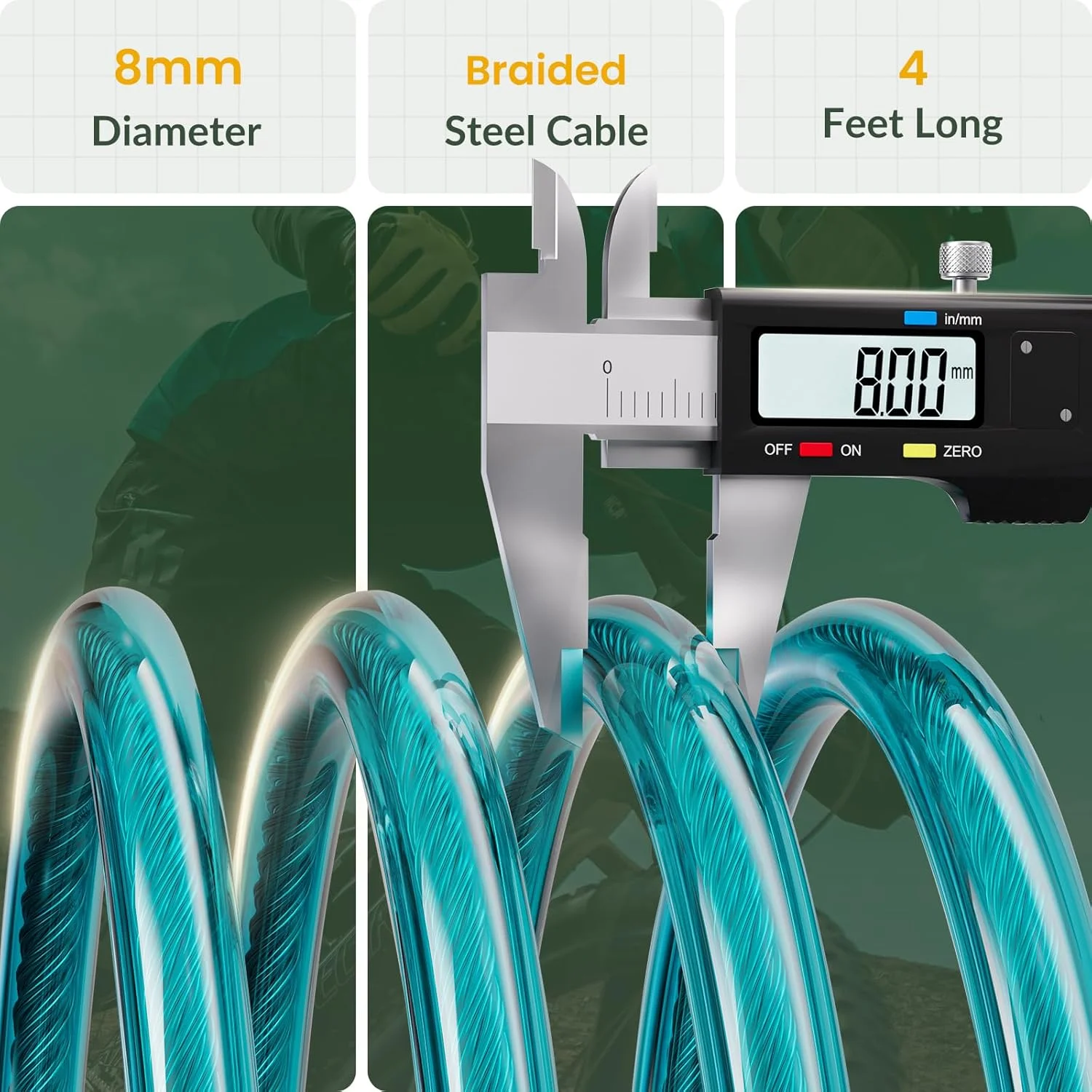 قفل کابلی دوچرخه تایتانکر، قفل کابلی پایه خود جمع شونده 1.2 متری دوچرخه کودکان به همراه بست نصب رایگان، قطر 8 میلی متر (1.2 متر، آبی-8 میلی متر) قفل کابلی دوچرخه تایتانکر، قفل کابلی پایه خود جمع شونده 1.2 متری دوچرخه کودکان به همراه بست نصب رایگان، قطر 8 میلی متر (1.2 متر، آبی-8 میلی متر)