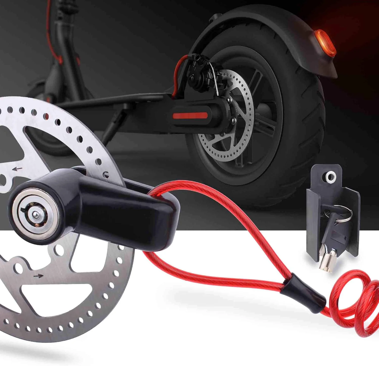 قفل سیم فولادی ضد سرقت TOMALL SKEIDO به همراه طناب یادآوری برای شیائومی Mijia M365/M365 Pro (مشکی)