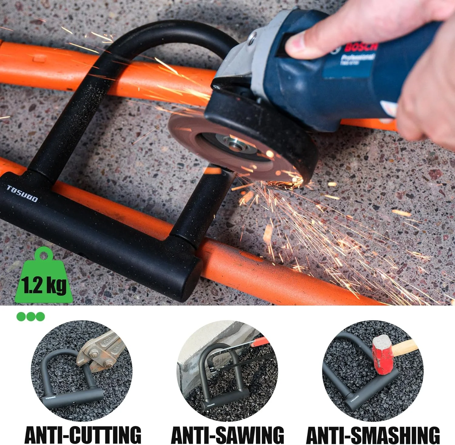 قفل دوچرخه بزرگ مشکی قفل دوچرخه بزرگ مشکی