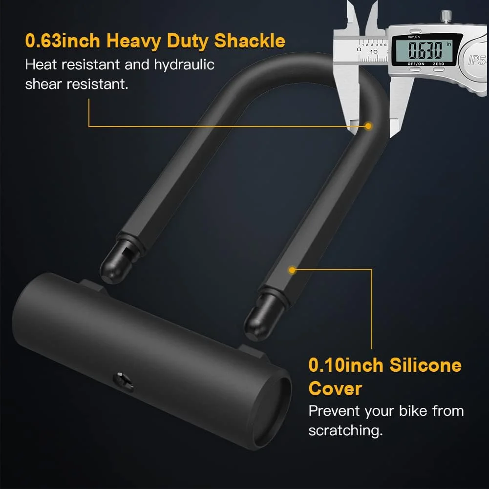 قفل U دوچرخه، قفل دوچرخه سنگین، زنجیر 16 میلیمتری و کابل امنیتی 1.2/1.8 متری به همراه براکت نصب محکم برای دوچرخه، موتورسیکلت و غیره قفل U دوچرخه، قفل دوچرخه سنگین، زنجیر 16 میلیمتری و کابل امنیتی 1.2/1.8 متری به همراه براکت نصب محکم برای دوچرخه، موتورسیکلت و غیره