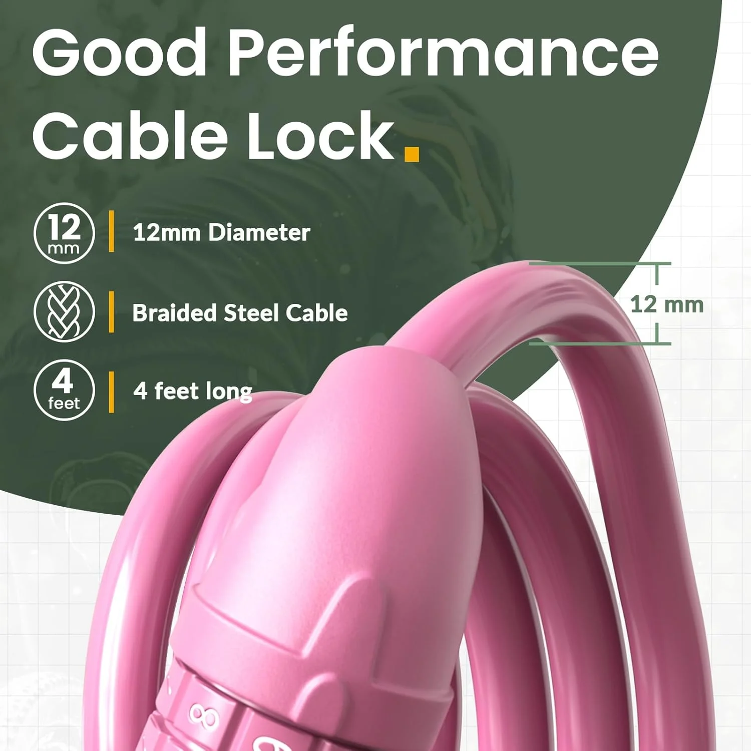 قفل دوچرخه تیتانکر، قفل کابلی دوچرخه با رمز قابل تنظیم مجدد، طول 1.2 متر به همراه بست نصب، قطر 1.27 سانتیمتر قفل دوچرخه تیتانکر، قفل کابلی دوچرخه با رمز قابل تنظیم مجدد، طول 1.2 متر به همراه بست نصب، قطر 1.27 سانتیمتر