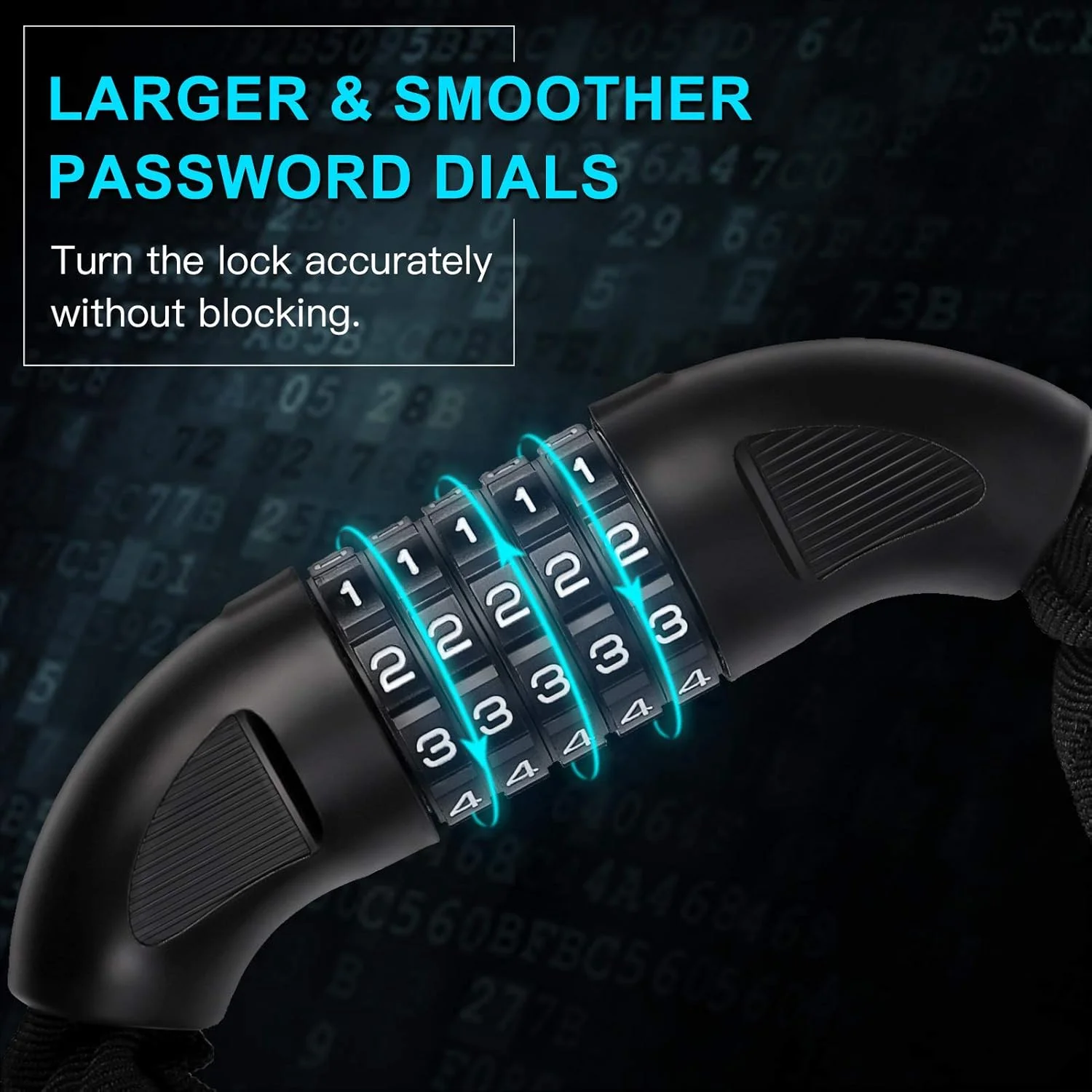 قفل زنجیری دوچرخه 120 سانتی متری با قفل ترکیبی 5 رقمی ضد سرقت و قابل تنظیم برای دوچرخه، موتورسیکلت و غیره، مشکی قفل زنجیری دوچرخه 120 سانتی متری با قفل ترکیبی 5 رقمی ضد سرقت و قابل تنظیم برای دوچرخه، موتورسیکلت و غیره، مشکی