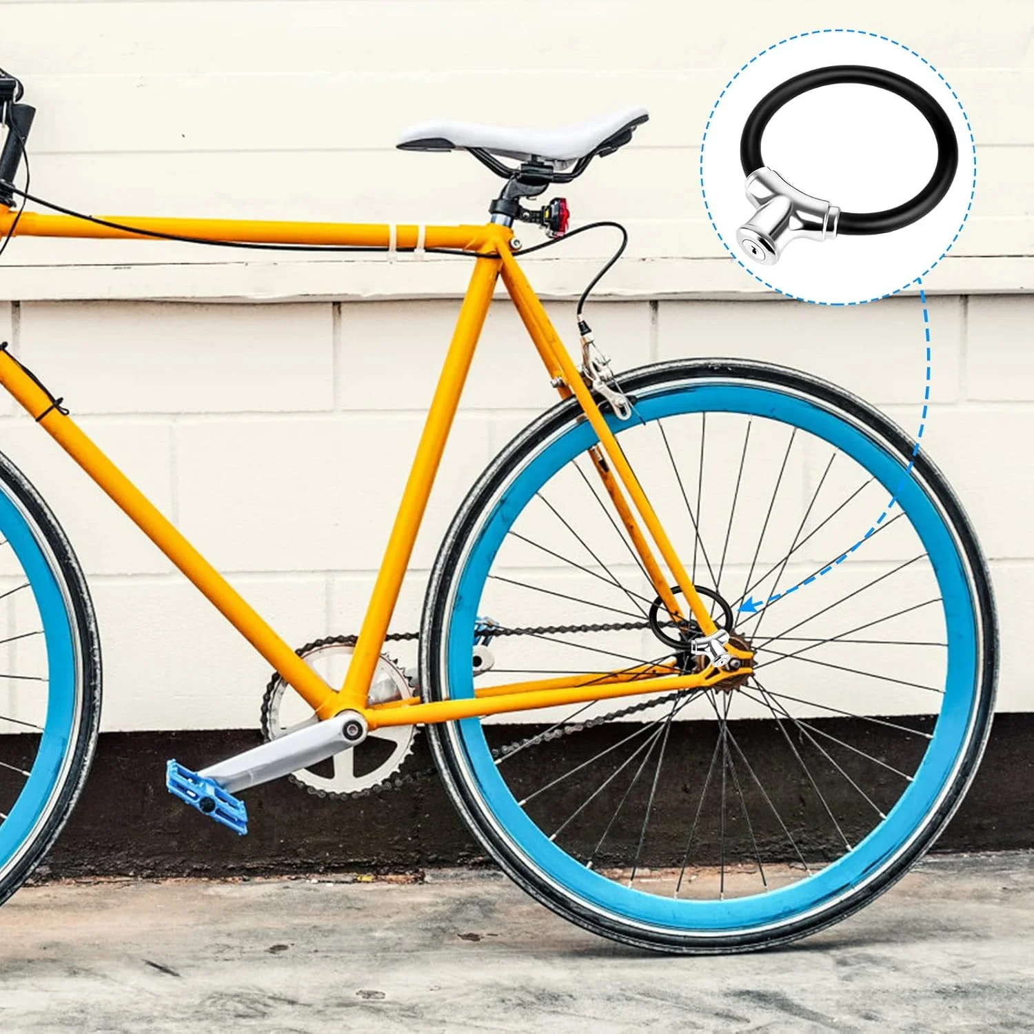 قفل حلقه ای کوچک دوچرخه با 2 کلید، قفل کابل فولادی سیم دوچرخه قابل حمل، قفل ضد سرقت با امنیت بالا برای دوچرخه، اسکوتر، دروازه، حصار، گاراژ قفل حلقه ای کوچک دوچرخه با 2 کلید، قفل کابل فولادی سیم دوچرخه قابل حمل، قفل ضد سرقت با امنیت بالا برای دوچرخه، اسکوتر، دروازه، حصار، گاراژ