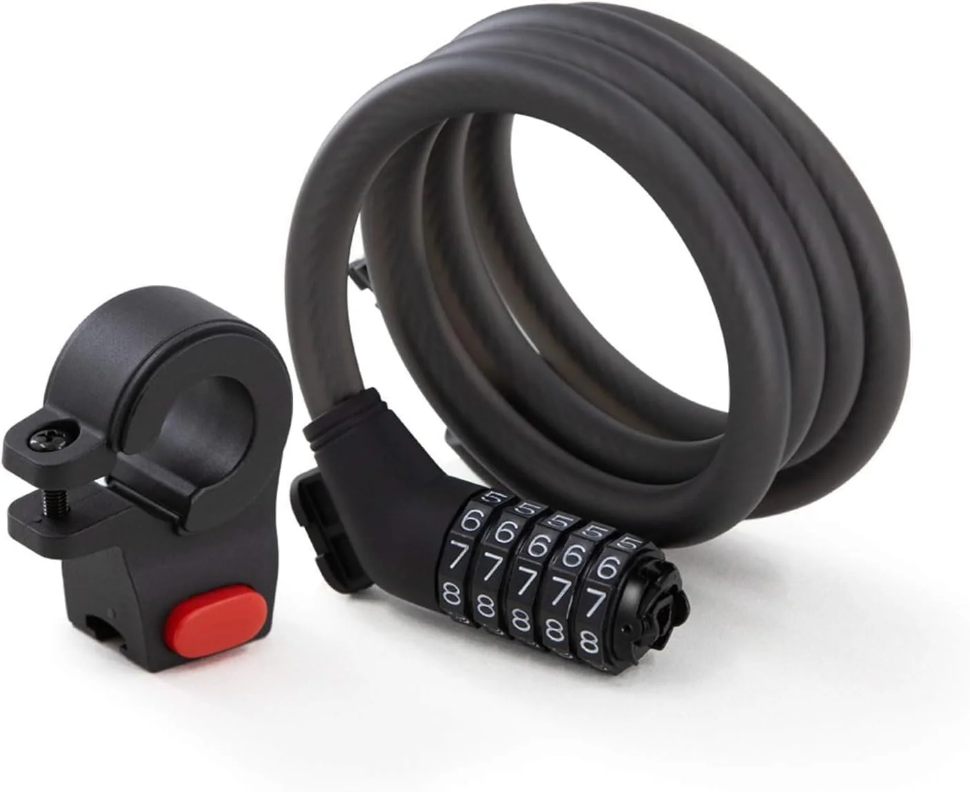 قفل کابلی فنری دوچرخه X، قفل رمزدار بزرگ 1.2x120 سانتی‌متری دوچرخه، قفل سبک وزن دوچرخه، قفل کابلی 5 رقمی، قفل ترکیبی قابل حمل دوچرخه برای کالسکه دوچرخه اسکوتر سیکلت برقی فضای باز