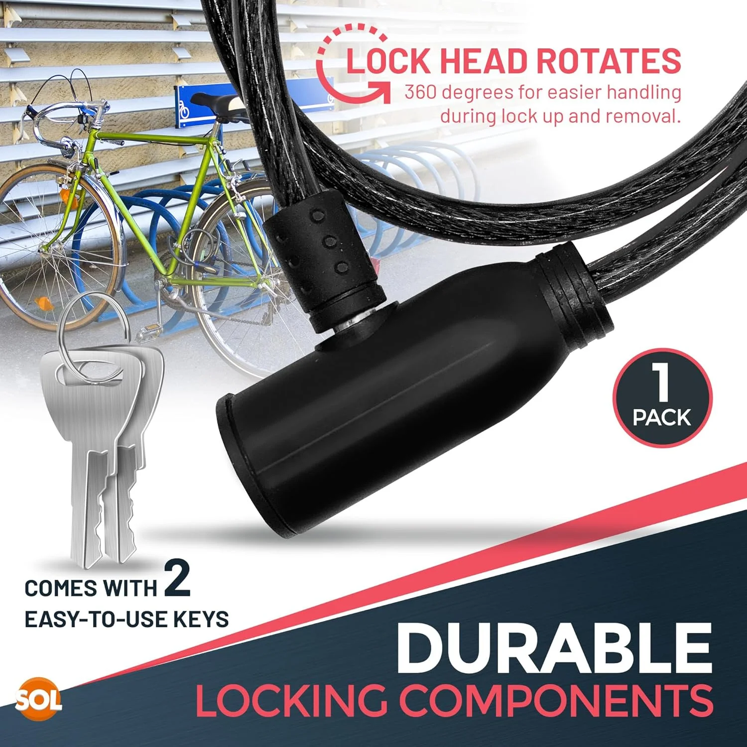 قفل کابلی دوچرخه با کلید | قفل کابلی ساخته شده با سیم های فولادی بافته شده سخت و پی وی سی بادوام | کابل قفل دوچرخه خود جمع شونده آبی، مشکی و قرمز توسط مکس لیمیت (مشکی) قفل کابلی دوچرخه با کلید | قفل کابلی ساخته شده با سیم های فولادی بافته شده سخت و پی وی سی بادوام | کابل قفل دوچرخه خود جمع شونده آبی، مشکی و قرمز توسط مکس لیمیت (مشکی)