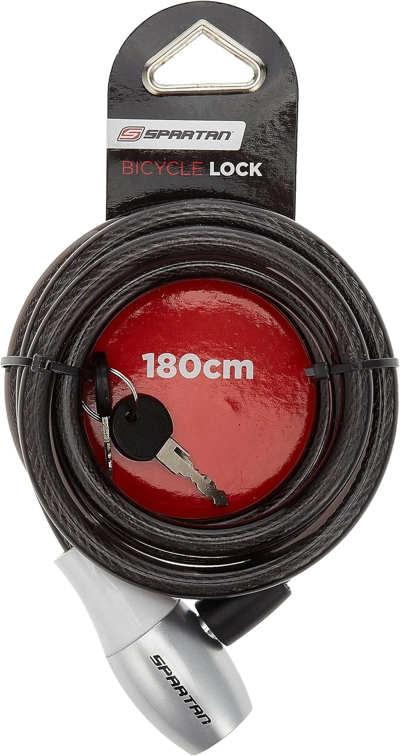 قفل کابلی اسپارتان، نقره ای، 180 سانتی متر مدل Sp-9027