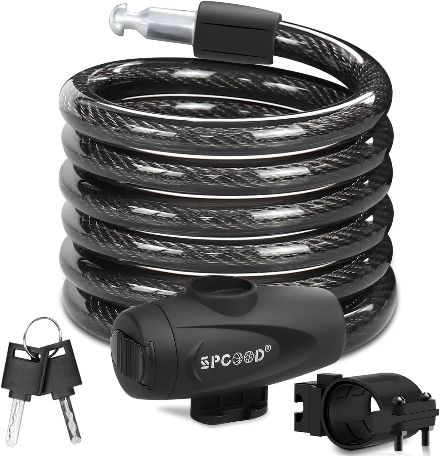 قفل دوچرخه ضد سرقت سنگین 1800 میلی متر/12 میلی متر (8 رنگ) قفل زنجیری دوچرخه با رمز 5 رقمی، قفل کابلی ترکیبی برای دوچرخه، موتور، اسکوتر، درب، دروازه، حصار