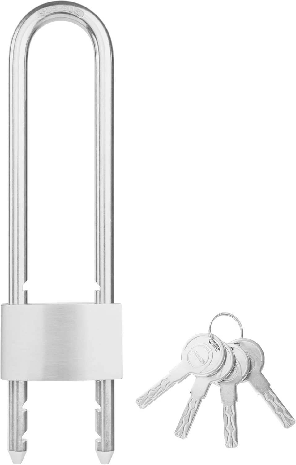 قفل U شکل استیل ضد زنگ، قفل ضد آب و هوای بیرون با 4 کلید، عرض 70 میلی متر، قفل قابل تنظیم برای دوچرخه، قایق، دروازه، کابینت، اسکوتر و غیره.