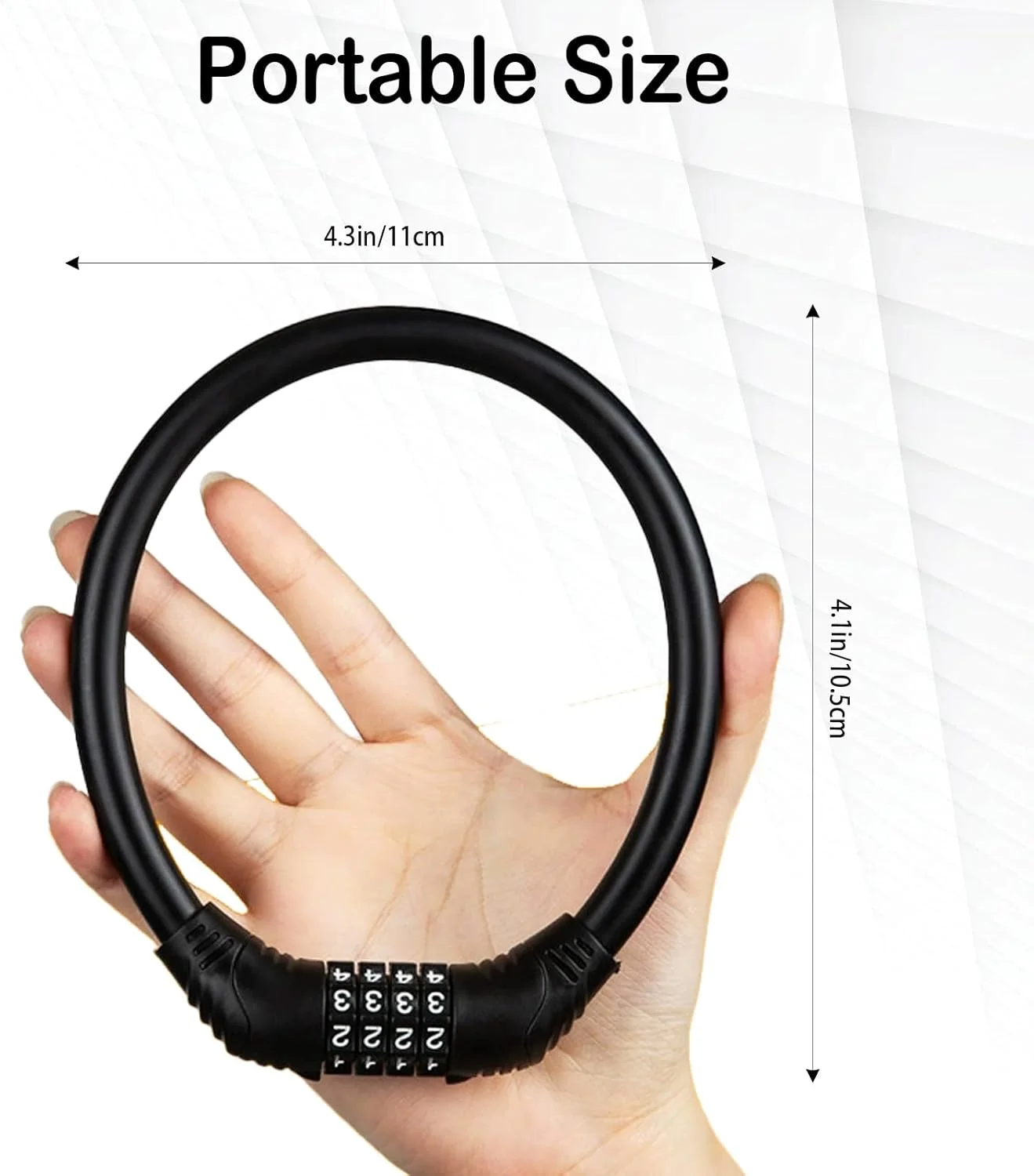 قفل دوچرخه کابلی ترکیبی 4 رقمی قابل تنظیم مجدد، ضد سرقت، مقاوم در برابر برش، بادوام، مناسب برای دوچرخه های شهری و دوچرخه سواری در فضای باز (مشکی) قفل دوچرخه کابلی ترکیبی 4 رقمی قابل تنظیم مجدد، ضد سرقت، مقاوم در برابر برش، بادوام، مناسب برای دوچرخه های شهری و دوچرخه سواری در فضای باز (مشکی)