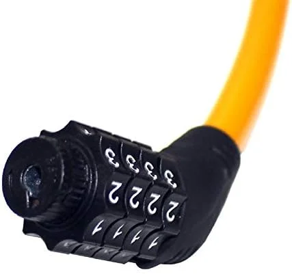 قفل کابلی دوچرخه QSPORTPEAK، قفل ترکیبی 4 رقمی قابل تنظیم مجدد، بدون براکت نصب، طول 60 سانتی متر، ضخامت 12 میلی متر (5 عدد) قفل کابلی دوچرخه QSPORTPEAK، قفل ترکیبی 4 رقمی قابل تنظیم مجدد، بدون براکت نصب، طول 60 سانتی متر، ضخامت 12 میلی متر (5 عدد)