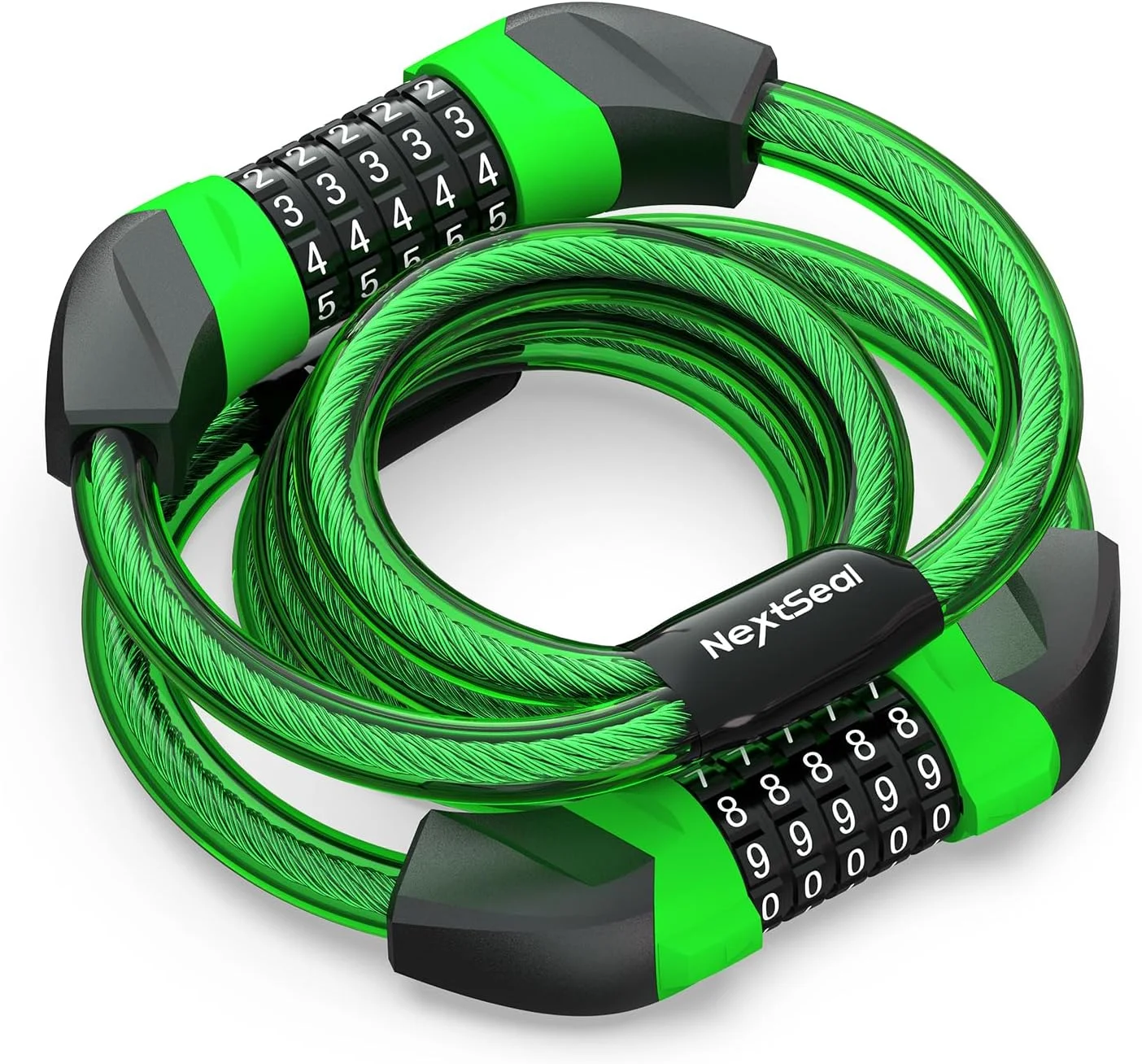 قفل اسکوتر برقی، قفل دوچرخه با رمز 5 رقمی، قفل کابلی دوتایی 12 میلی متری، قفل ضد سرقت 1 متری برای اسکوتر، دوچرخه، دوچرخه برقی، لوازم جانبی اسکوتر برقی