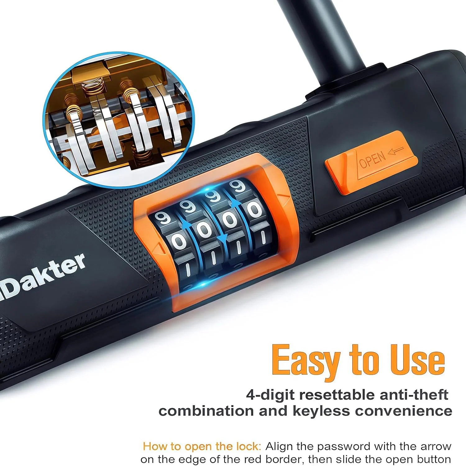 قفل دوچرخه سنگین ضد سرقت NDakter، قفل ترکیبی U شکل دوچرخه، قفل دوچرخه 4 رقمی قابل تنظیم مجدد، قفل بزرگ U شکل دوچرخه برقی با کابل فولادی 5 فوتی برای دوچرخه برقی، اسکوتر برقی، موتورسیکلت، درب قفل دوچرخه سنگین ضد سرقت NDakter، قفل ترکیبی U شکل دوچرخه، قفل دوچرخه 4 رقمی قابل تنظیم مجدد، قفل بزرگ U شکل دوچرخه برقی با کابل فولادی 5 فوتی برای دوچرخه برقی، اسکوتر برقی، موتورسیکلت، درب