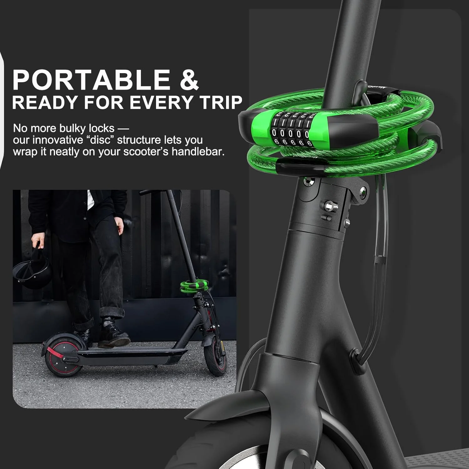 قفل اسکوتر برقی، قفل دوچرخه با رمز 5 رقمی، قفل کابلی دوتایی 12 میلی متری، قفل ضد سرقت 1 متری برای اسکوتر، دوچرخه، دوچرخه برقی، لوازم جانبی اسکوتر برقی قفل اسکوتر برقی، قفل دوچرخه با رمز 5 رقمی، قفل کابلی دوتایی 12 میلی متری، قفل ضد سرقت 1 متری برای اسکوتر، دوچرخه، دوچرخه برقی، لوازم جانبی اسکوتر برقی