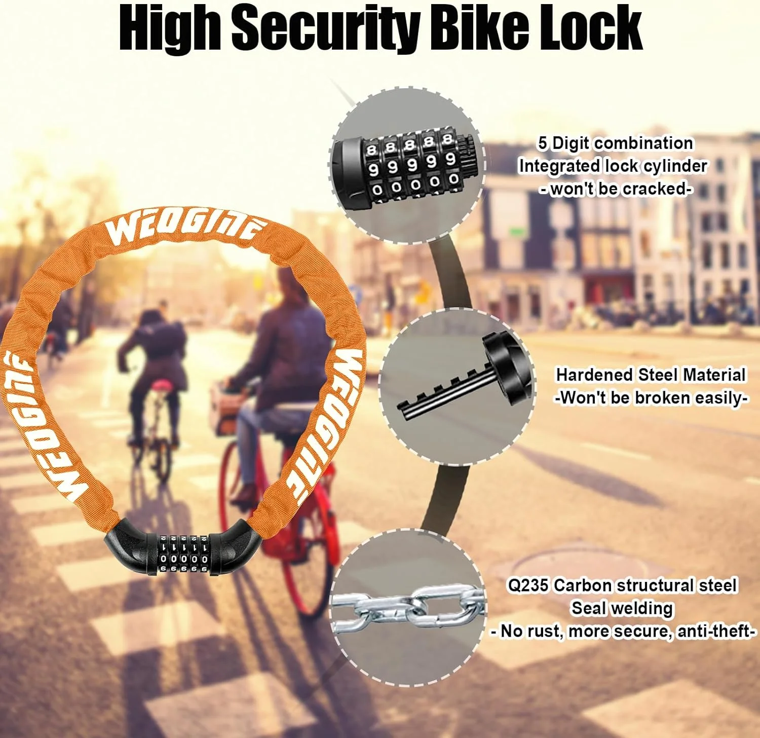 قفل دوچرخه با اعداد و سطح ایمنی بالا، قفل زنجیری دوچرخه، قفل های دوچرخه، قفل ترکیبی 5 رقمی برای دوچرخه، اسکوتر، موتور سیکلت، درب، دروازه، حصار قفل دوچرخه با اعداد و سطح ایمنی بالا، قفل زنجیری دوچرخه، قفل های دوچرخه، قفل ترکیبی 5 رقمی برای دوچرخه، اسکوتر، موتور سیکلت، درب، دروازه، حصار