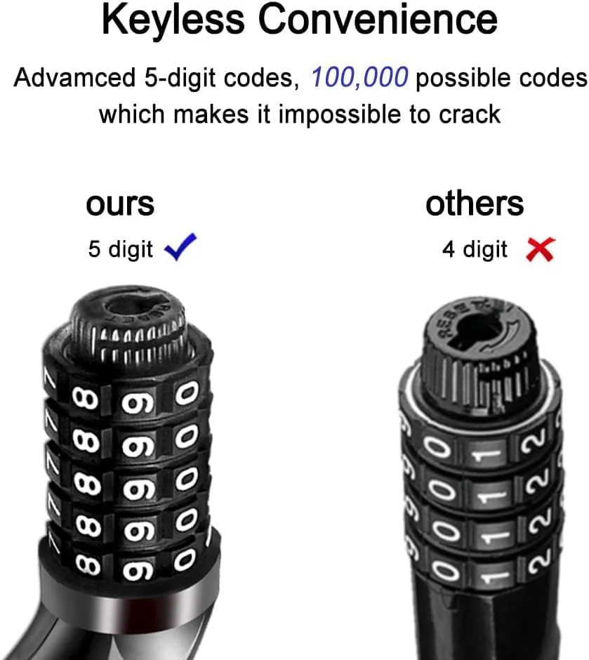 قفل دوچرخه NDakter، کابل دوچرخه 1.2/1.7 متری، قفل ترکیبی 5 رقمی قابل تنظیم مجدد با امنیت بالا، کابل ضد سرقت سنگین با براکت نصب، قطر 12 میلی متر (1.7 متر، آبی-10 میلی متر) قفل دوچرخه NDakter، کابل دوچرخه 1.2/1.7 متری، قفل ترکیبی 5 رقمی قابل تنظیم مجدد با امنیت بالا، کابل ضد سرقت سنگین با براکت نصب، قطر 12 میلی متر (1.7 متر، آبی-10 میلی متر)