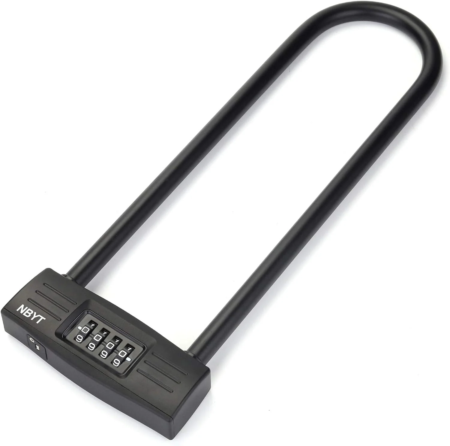 قفل U شکل/قفل D شکل دوچرخه با رمز 4 رقمی قابل تنظیم مجدد برای دوچرخه/قفل درب شیشه ای، حلقه 14 میلی متری برای محافظت سنگین قفل دوچرخه بلند