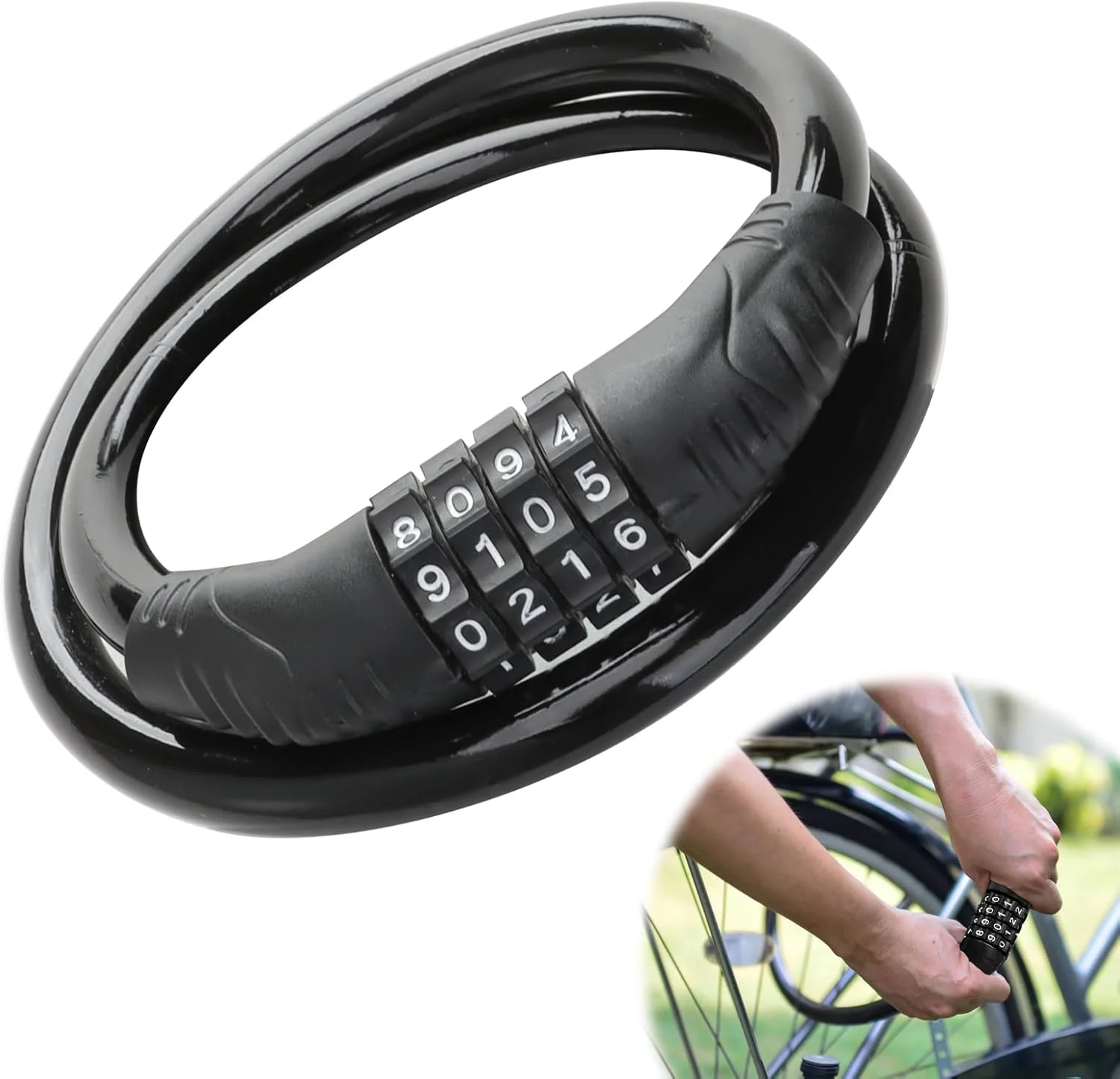 قفل دوچرخه، قفل ترکیبی چهار رقمی ضد سرقت دوچرخه کوهستان مناسب برای انواع دوچرخه ها و دوچرخه های کوهستانی