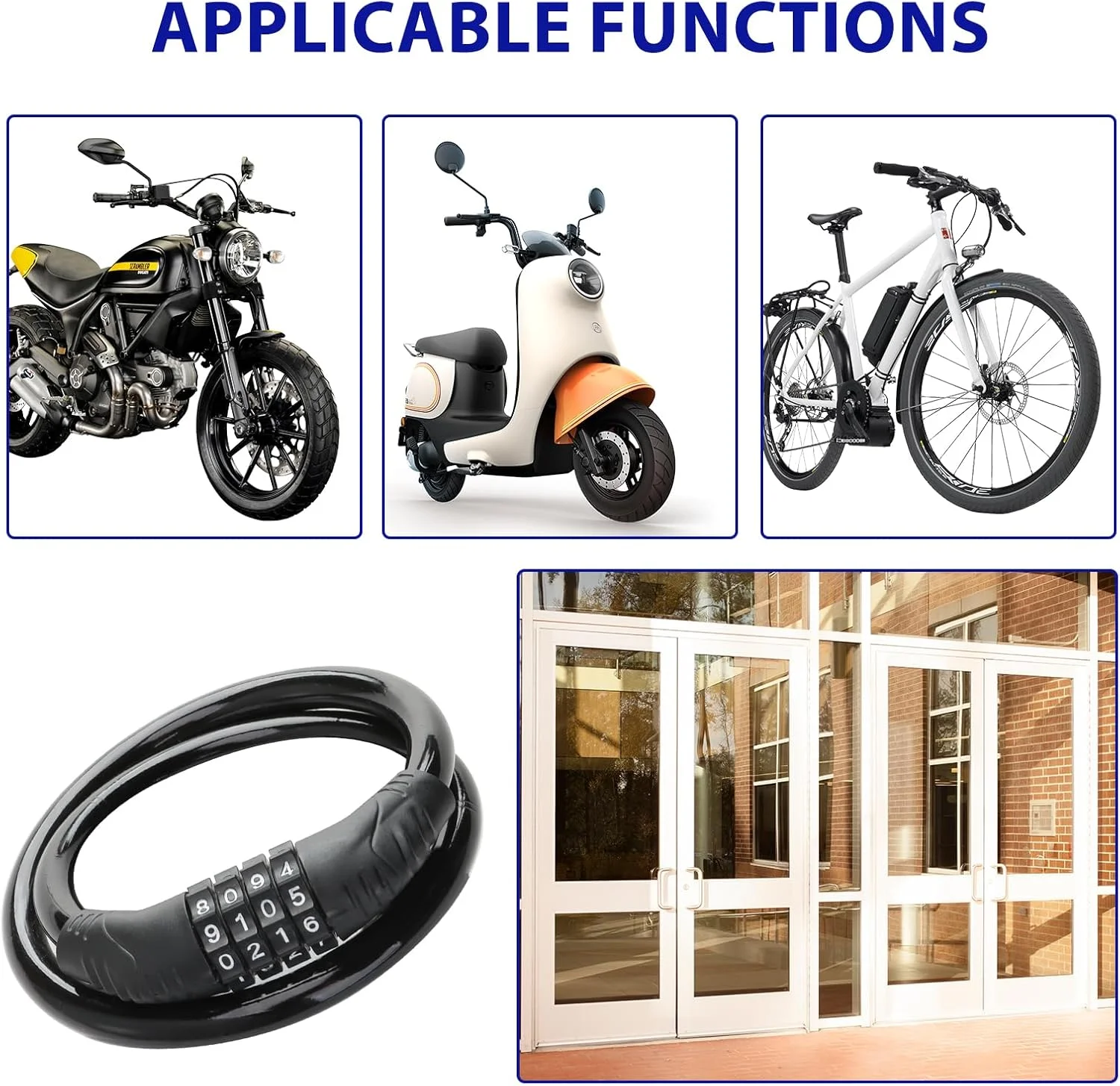 قفل دوچرخه، قفل ترکیبی چهار رقمی ضد سرقت دوچرخه کوهستان مناسب برای انواع دوچرخه ها و دوچرخه های کوهستانی قفل دوچرخه، قفل ترکیبی چهار رقمی ضد سرقت دوچرخه کوهستان مناسب برای انواع دوچرخه ها و دوچرخه های کوهستانی