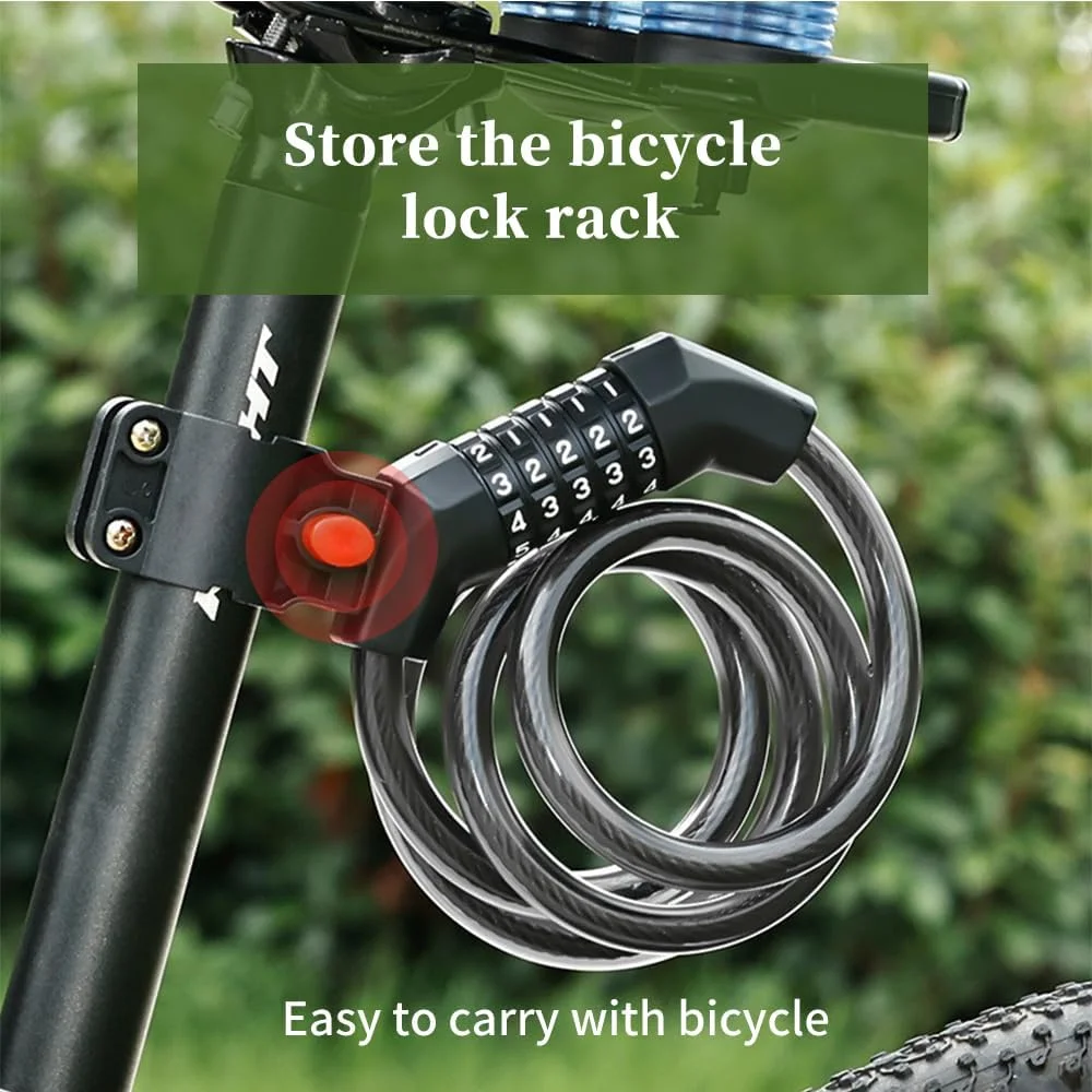 قفل دوچرخه با پایه نگهدارنده، قفل ترکیبی 5 رقمی 120 سانتیمتری/12 میلیمتری، قفل کابلی بلند برای دوچرخه، امنیت بالا برای دوچرخه برقی، دوچرخه کوهستانی، لوازم جانبی درب اسکی فضای باز قفل دوچرخه با پایه نگهدارنده، قفل ترکیبی 5 رقمی 120 سانتیمتری/12 میلیمتری، قفل کابلی بلند برای دوچرخه، امنیت بالا برای دوچرخه برقی، دوچرخه کوهستانی، لوازم جانبی درب اسکی فضای باز