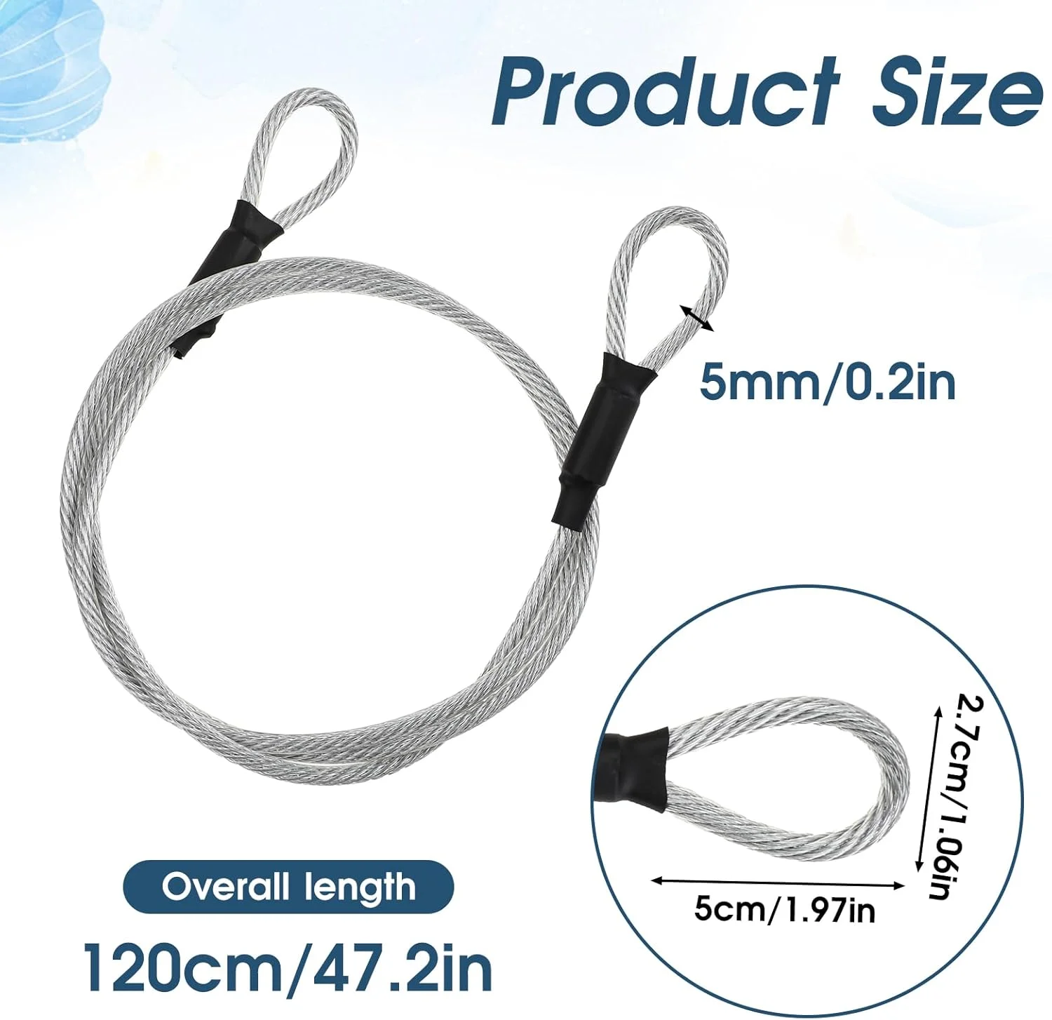 کابل ایمنی لنز Mozeat، کابل 1.2 متری 5 میلیمتری با روکش وینیل بافته شده فولادی، قفل چمدان، کابل ایمنی مسافرتی در فضای باز، طناب قفل دو حلقه ای زنجیر دوچرخه برای قفل و دوچرخه سنگین کابل ایمنی لنز Mozeat، کابل 1.2 متری 5 میلیمتری با روکش وینیل بافته شده فولادی، قفل چمدان، کابل ایمنی مسافرتی در فضای باز، طناب قفل دو حلقه ای زنجیر دوچرخه برای قفل و دوچرخه سنگین