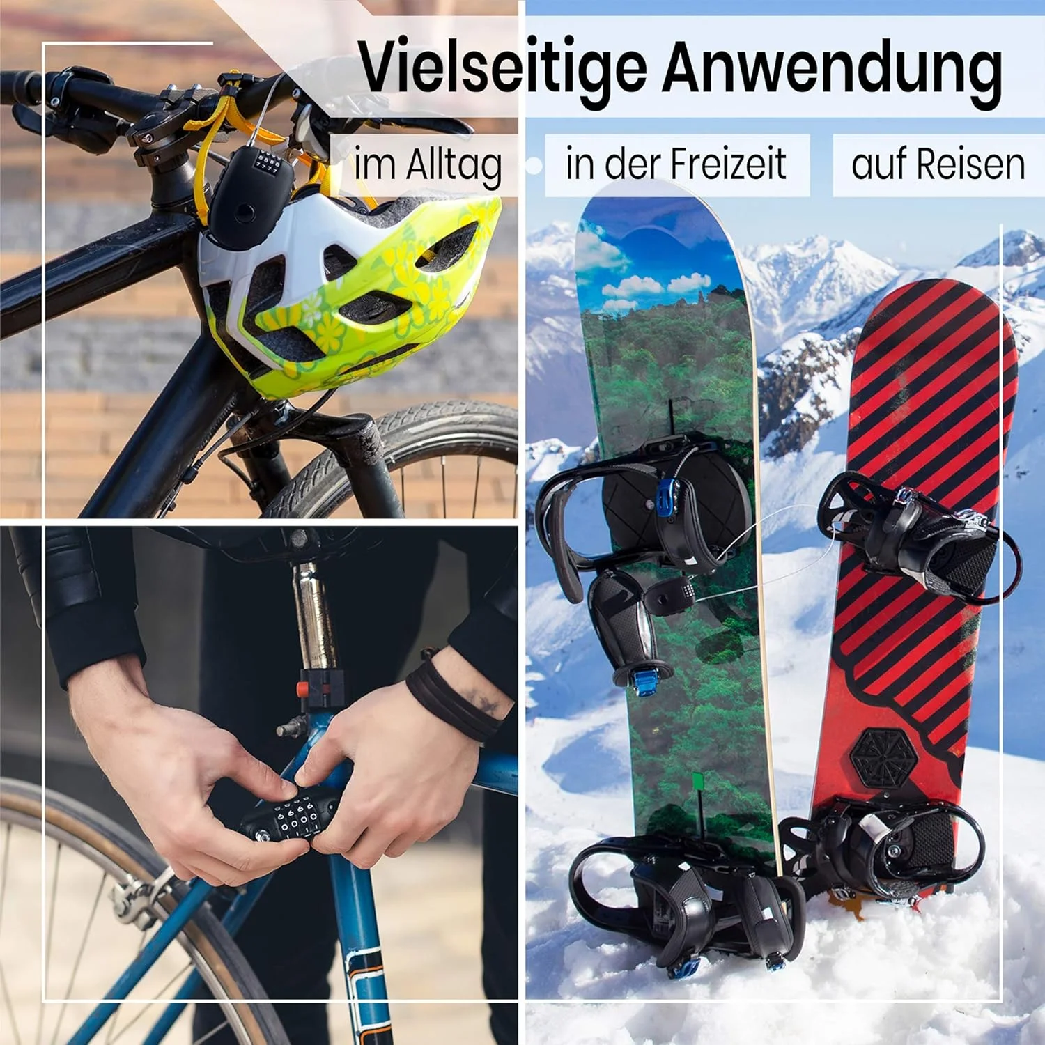 قفل ترکیبی دیجیتال ممتاز MTRUE SAFELOCKS - با کابل 90 سانتی متری - کد شخصی - فوق العاده سبک و جمع و جور - ایده آل برای محافظت از دوچرخه، کالسکه، چمدان و غیره - مشکی قفل ترکیبی دیجیتال ممتاز MTRUE SAFELOCKS - با کابل 90 سانتی متری - کد شخصی - فوق العاده سبک و جمع و جور - ایده آل برای محافظت از دوچرخه، کالسکه، چمدان و غیره - مشکی